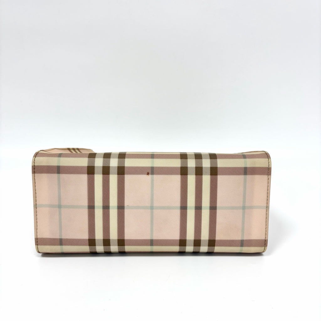 Pre-Owned Burberry Pink Classic Check Spliced Tote Bag Year2005 N22169124