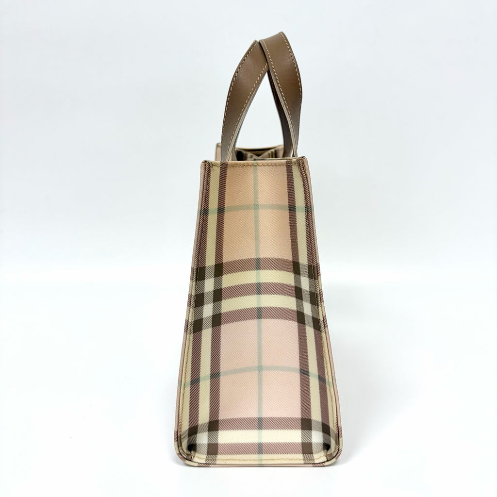 Pre-Owned Burberry Pink Classic Check Spliced Tote Bag Year2005 N22169124