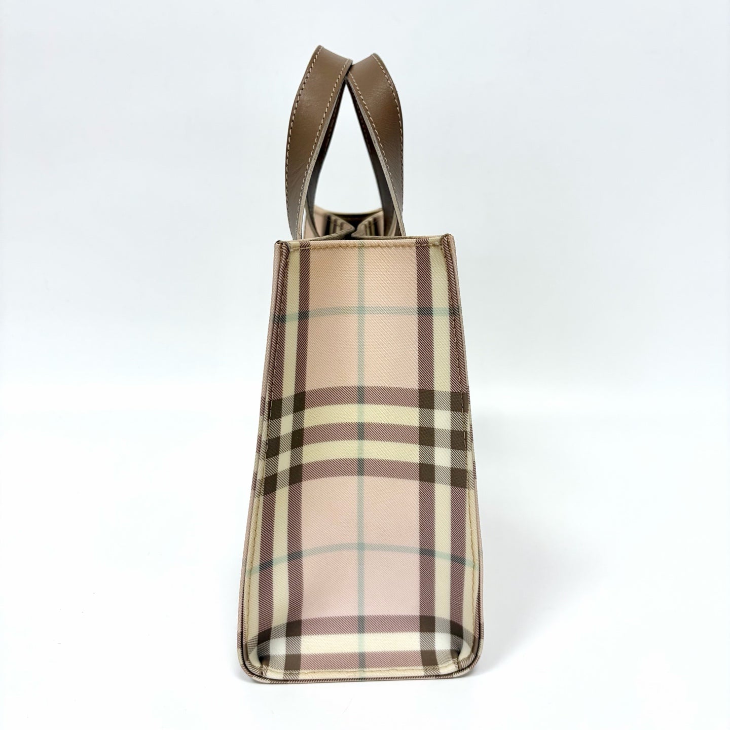 Pre-Owned Burberry Pink Classic Check Spliced Tote Bag Year2005 N22169124