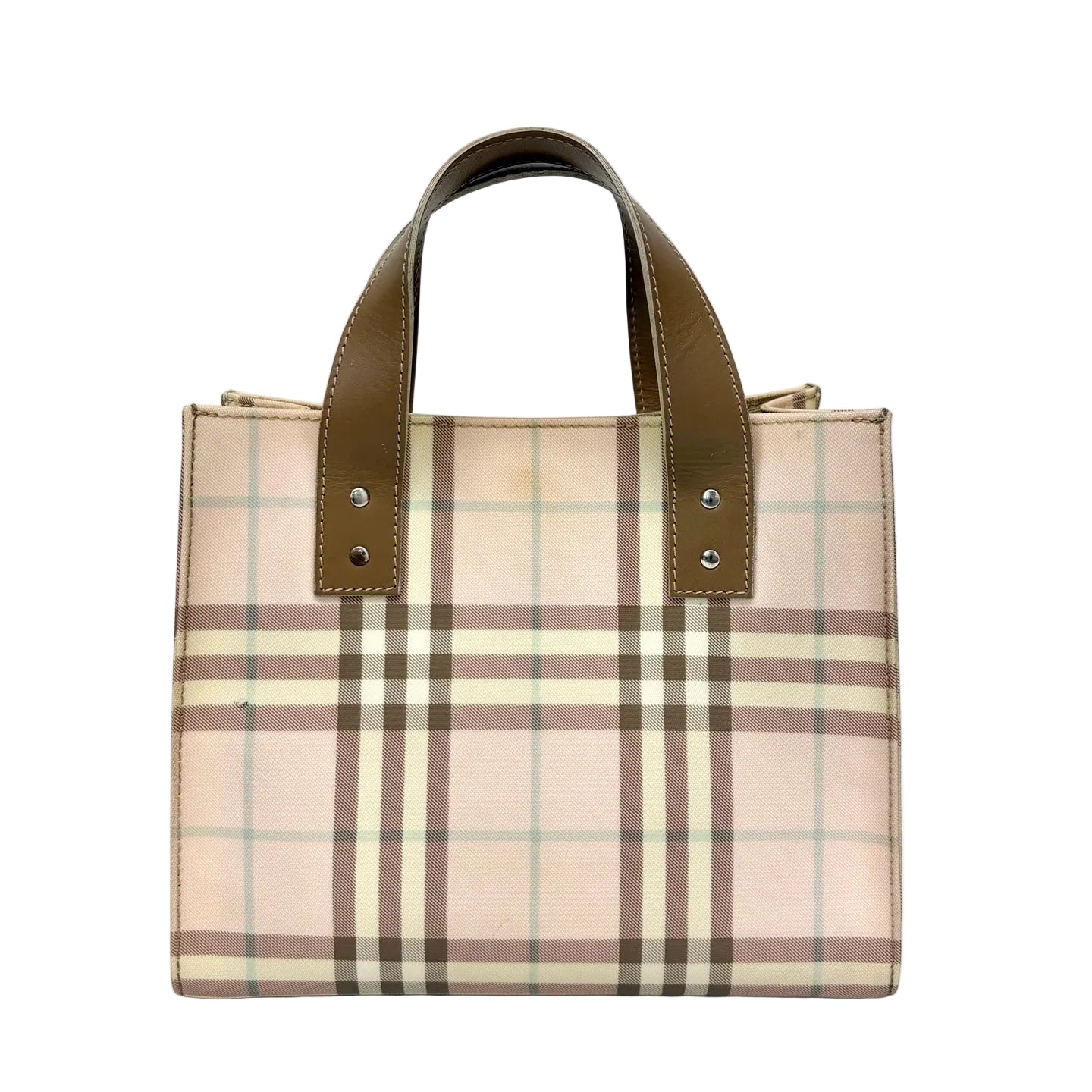 Pre-Owned Burberry Pink Classic Check Spliced Tote Bag Year2005 N22169124