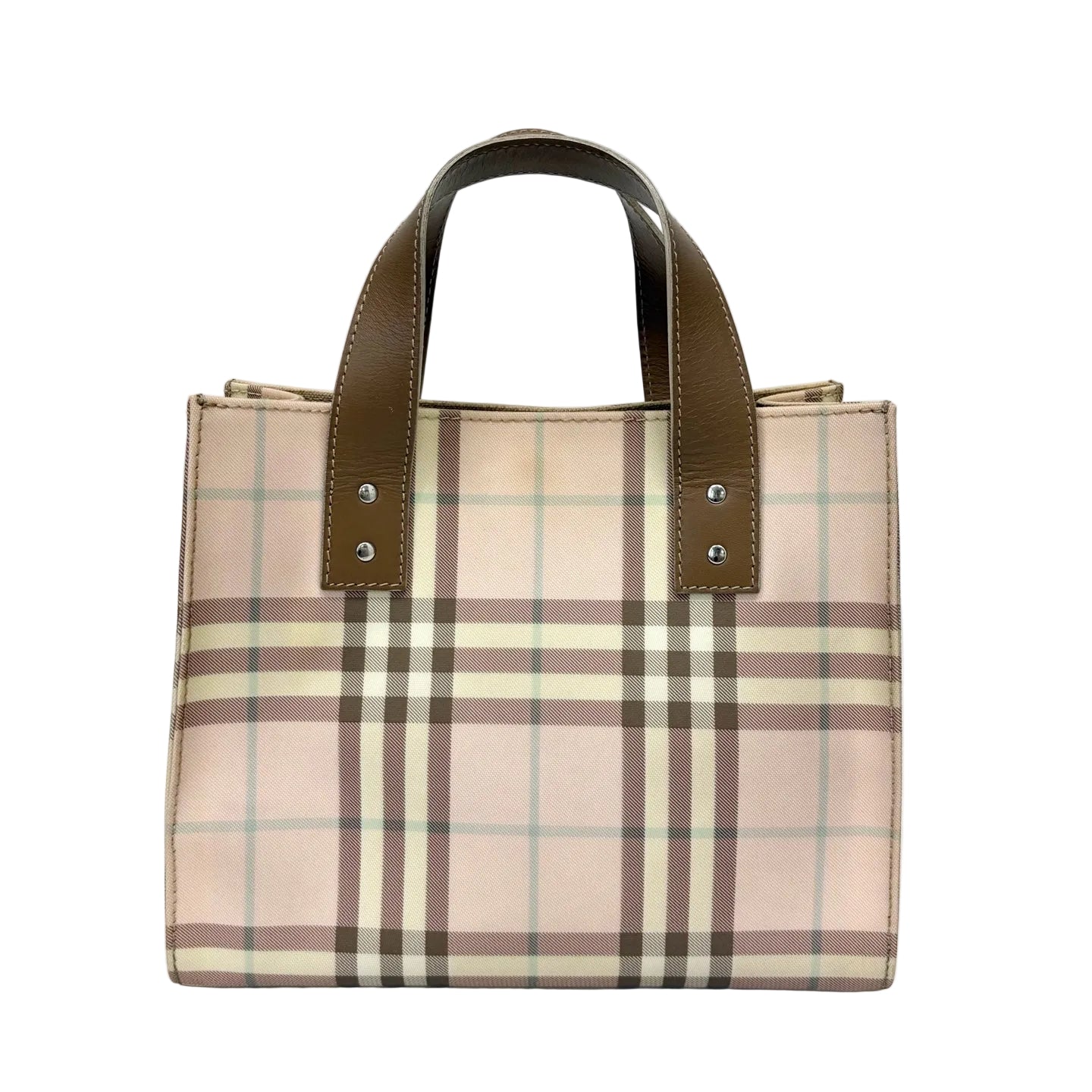 Pre-Owned Burberry Pink Classic Check Spliced Tote Bag Year2005 N22169124