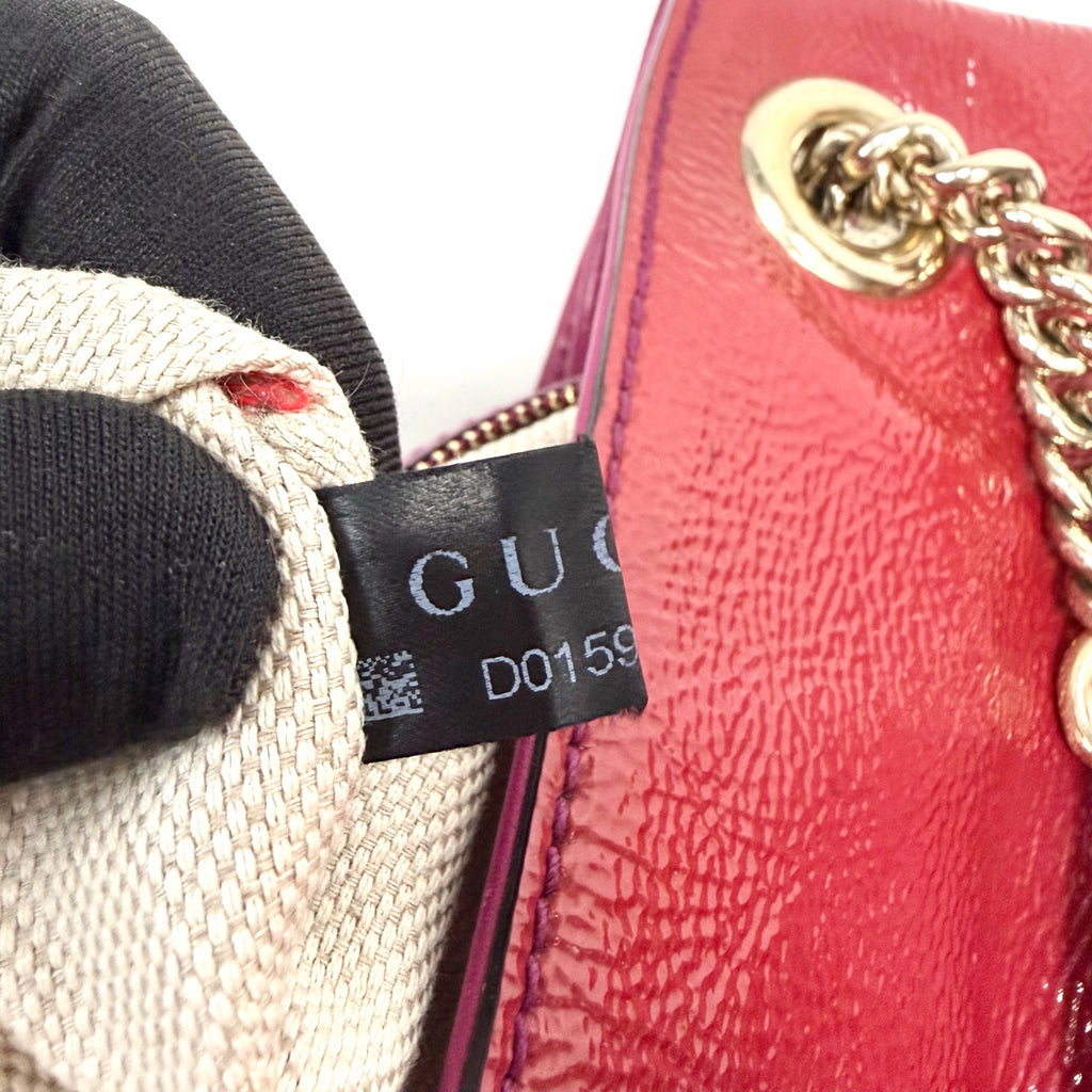 Pre-Owned Gucci Red Patent Leather Tassel Handbag Year2015 N22169507