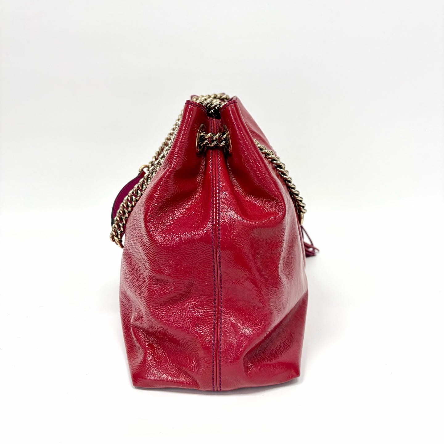 Pre-Owned Gucci Red Patent Leather Tassel Handbag Year2015 N22169507