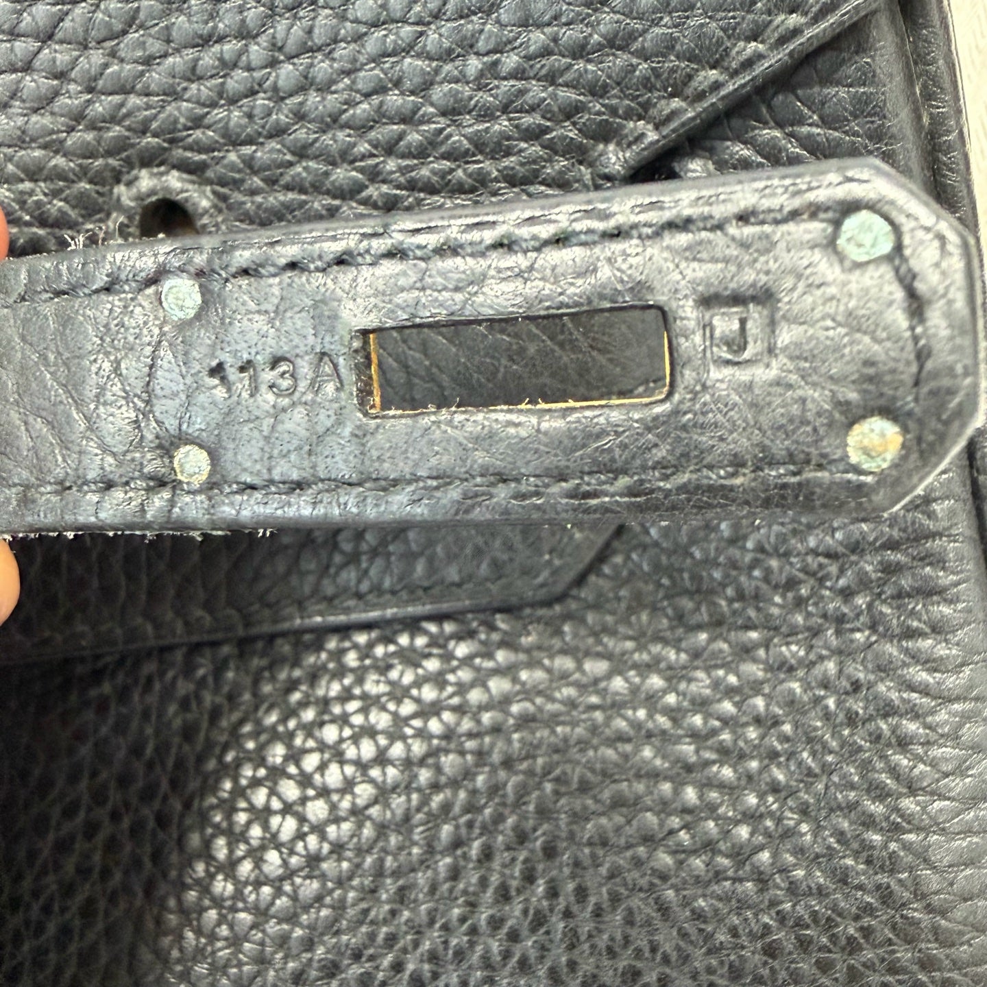 Pre-Owned Hermes Black Gold Birkin35 J Stamp Year2006 Togo Leather N22141212