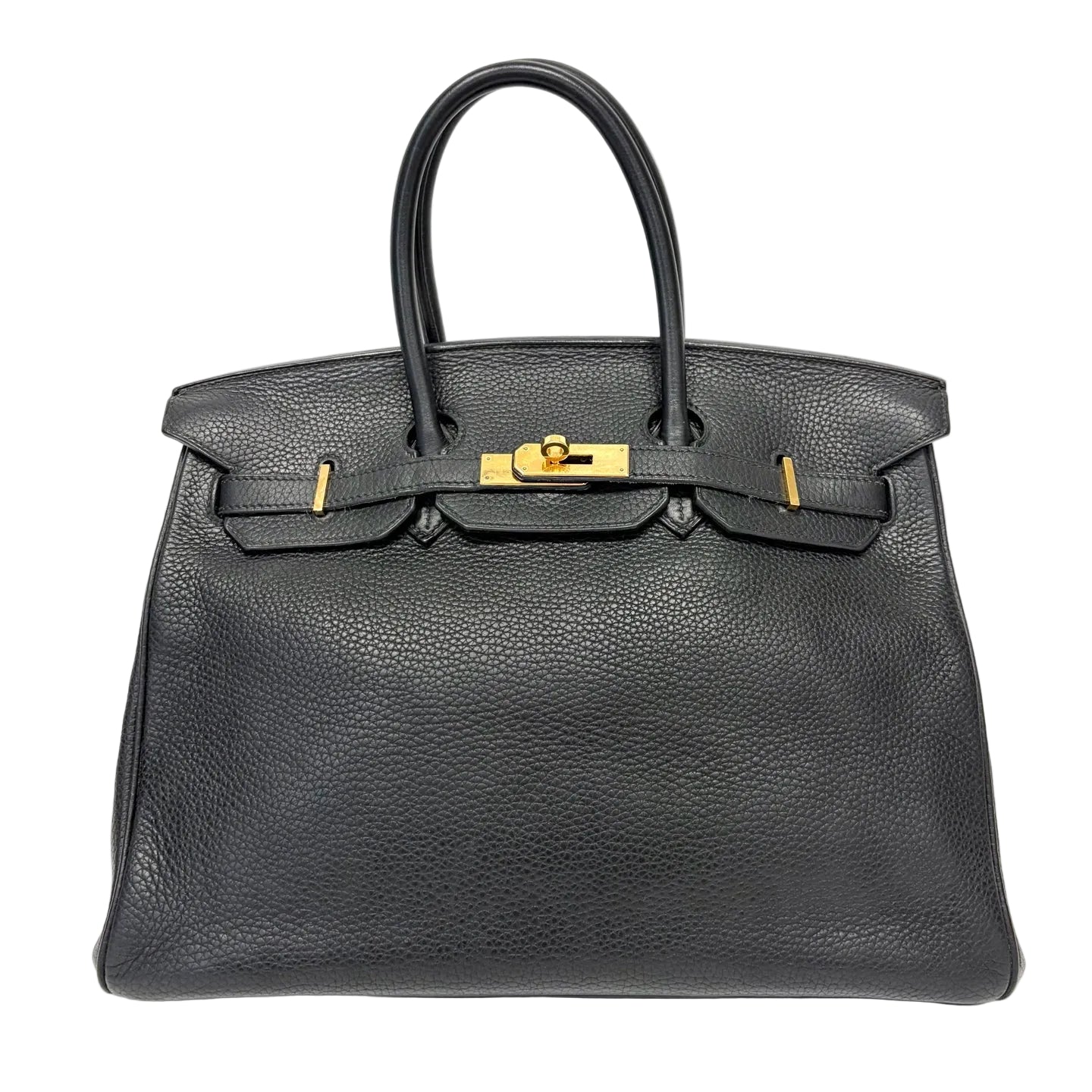 Pre-Owned Hermes Black Gold Birkin35 J Stamp Year2006 Togo Leather N22141212