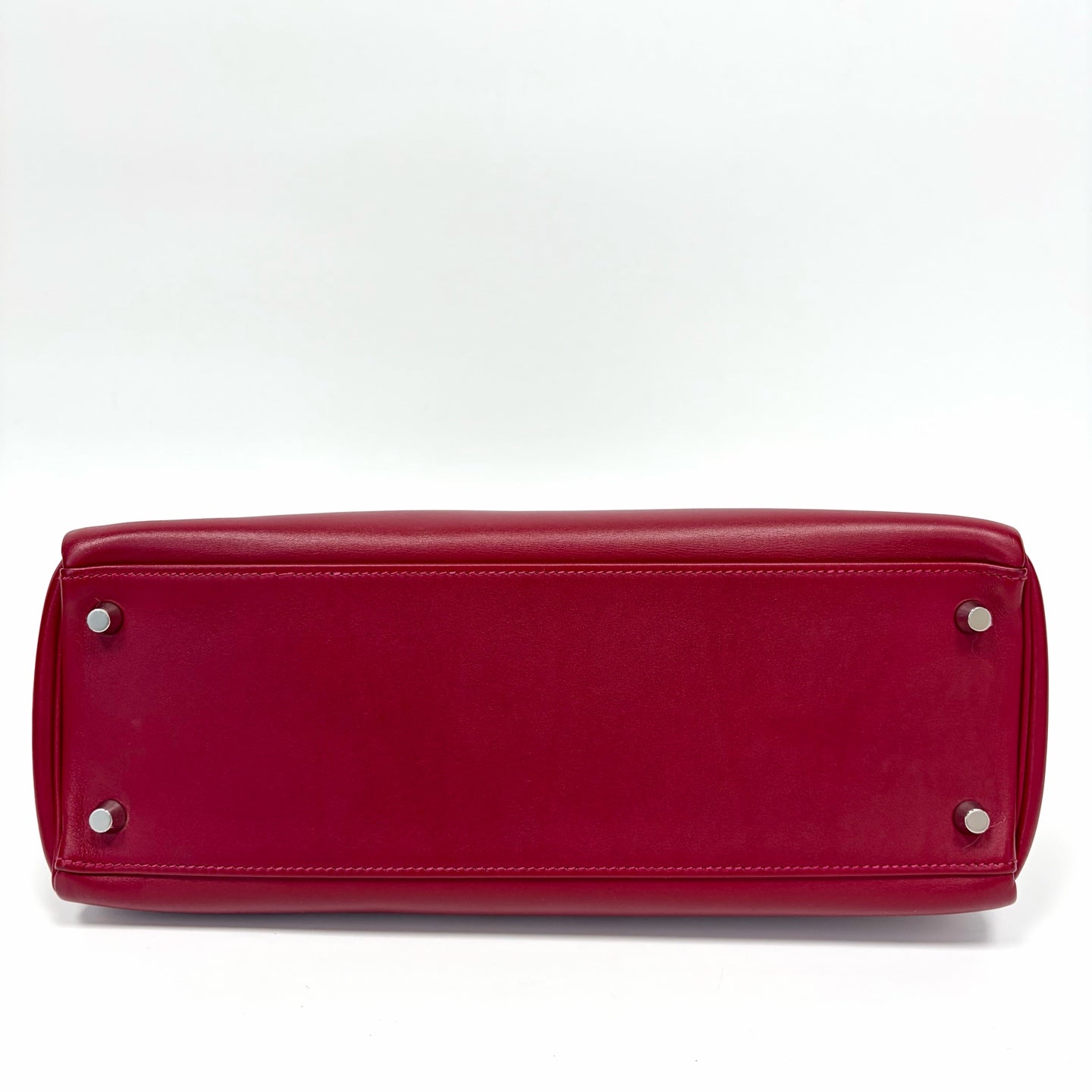 Pre-Owned Hermes Kelly32 Ruby Silver Hardware Inner E5 Candy Pink Box Leather N Stamp Year2010 N22110816
