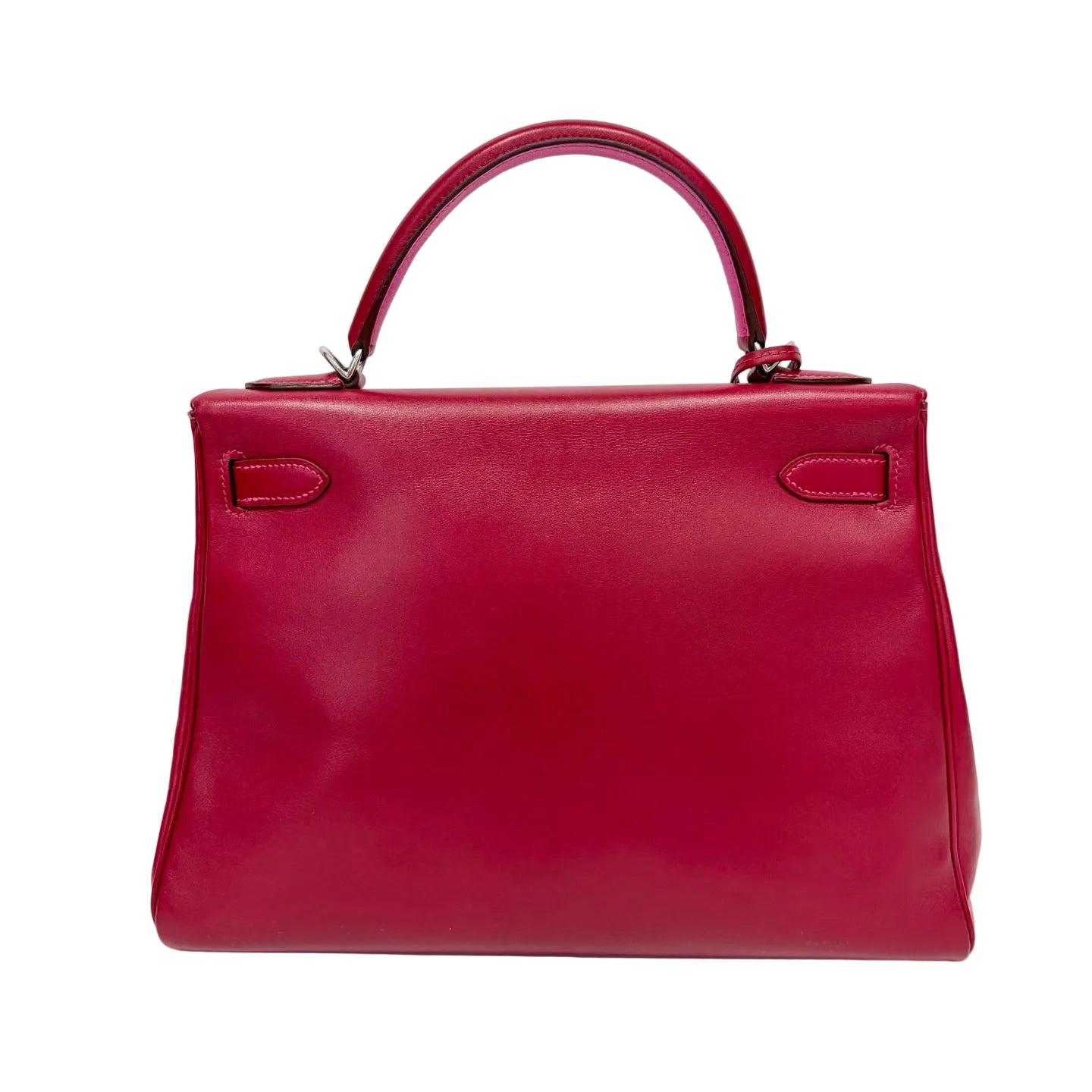 Pre-Owned Hermes Kelly32 Ruby Silver Hardware Inner E5 Candy Pink Box Leather N Stamp Year2010 N22110816