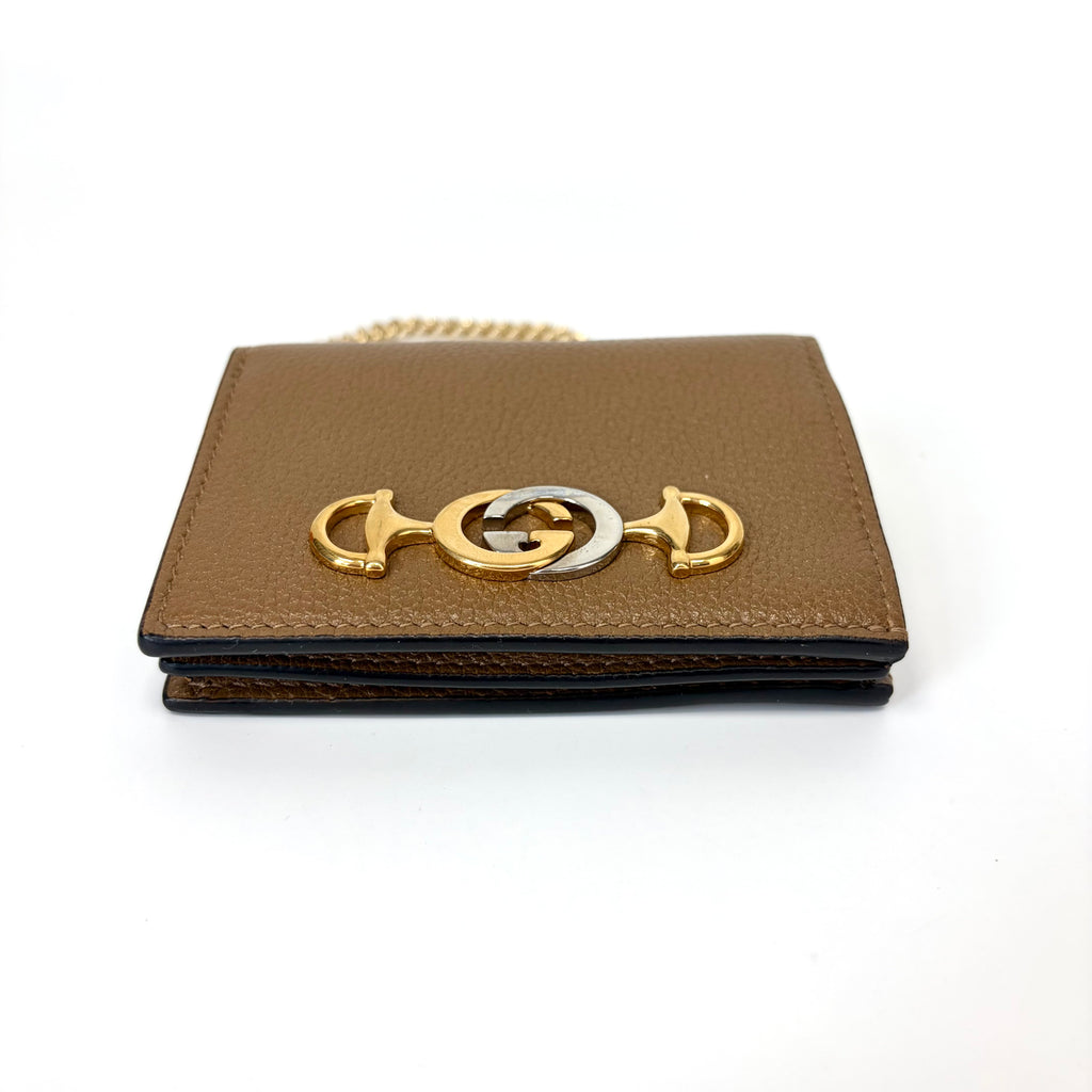 Pre-Owned Gucci Zumi Mini Chain Bag Brown Grained Cowhide Base Length 11 N22031642