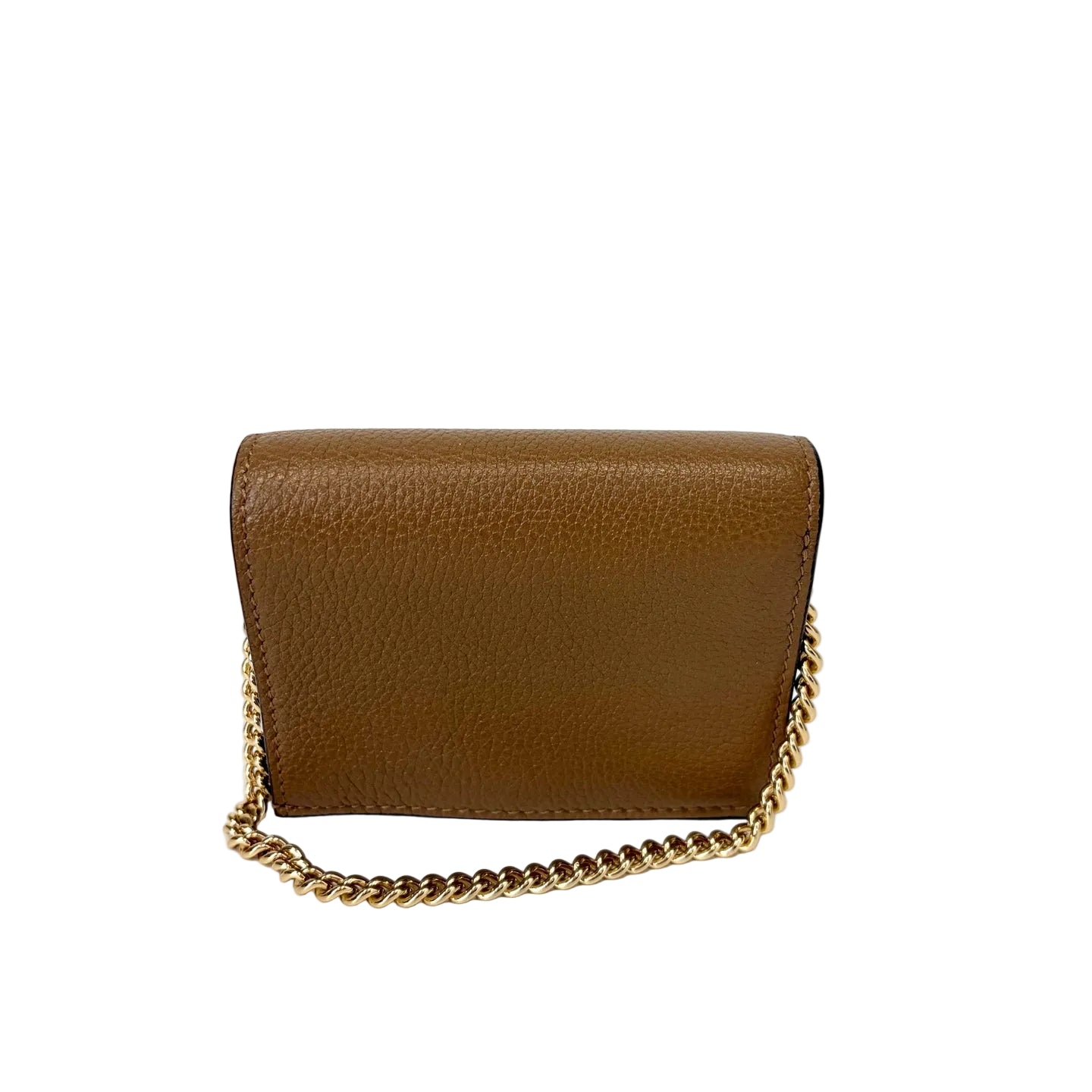 Pre-Owned Gucci Zumi Mini Chain Bag Brown Grained Cowhide Base Length 11 N22031642