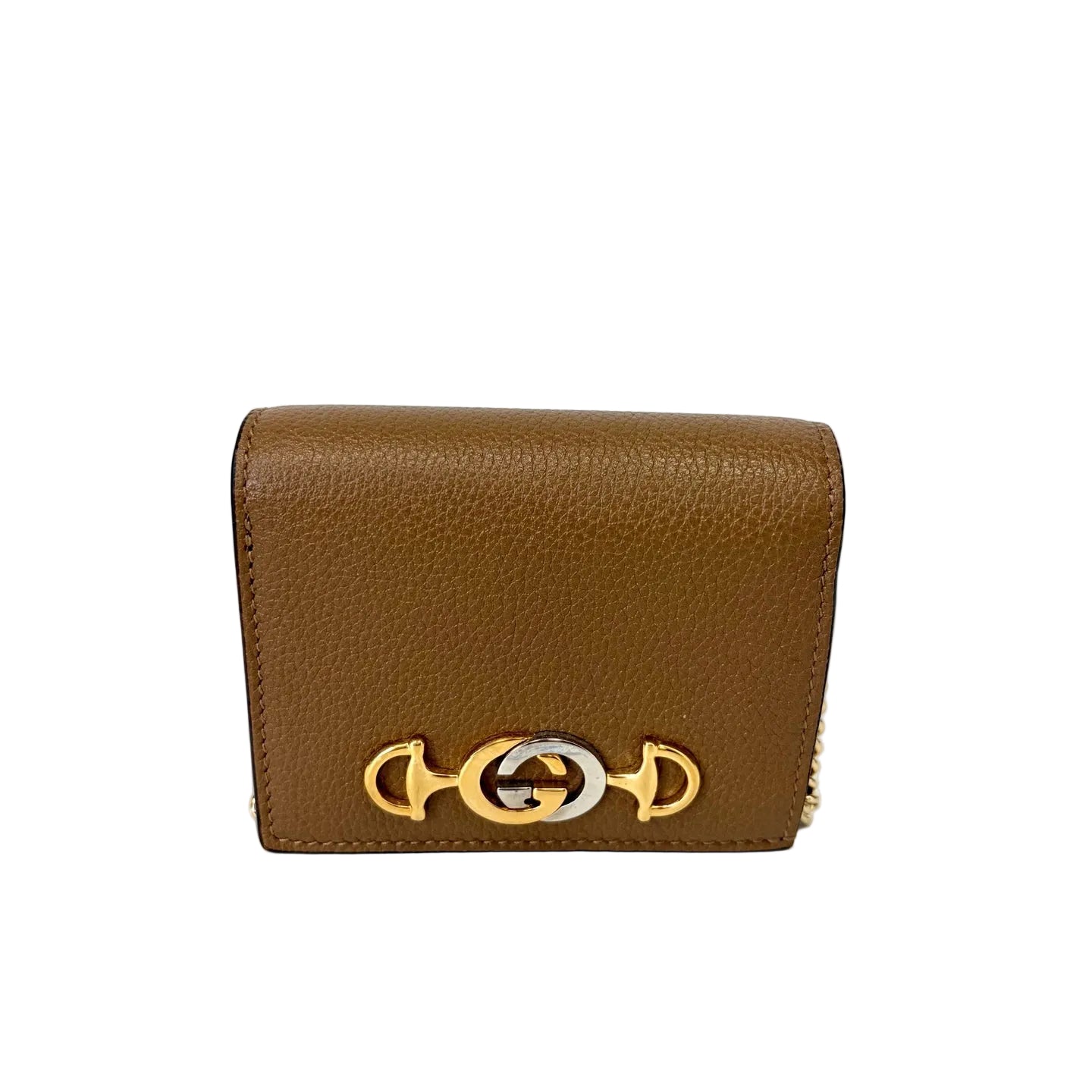 Pre-Owned Gucci Zumi Mini Chain Bag Brown Grained Cowhide Base Length 11 N22031642