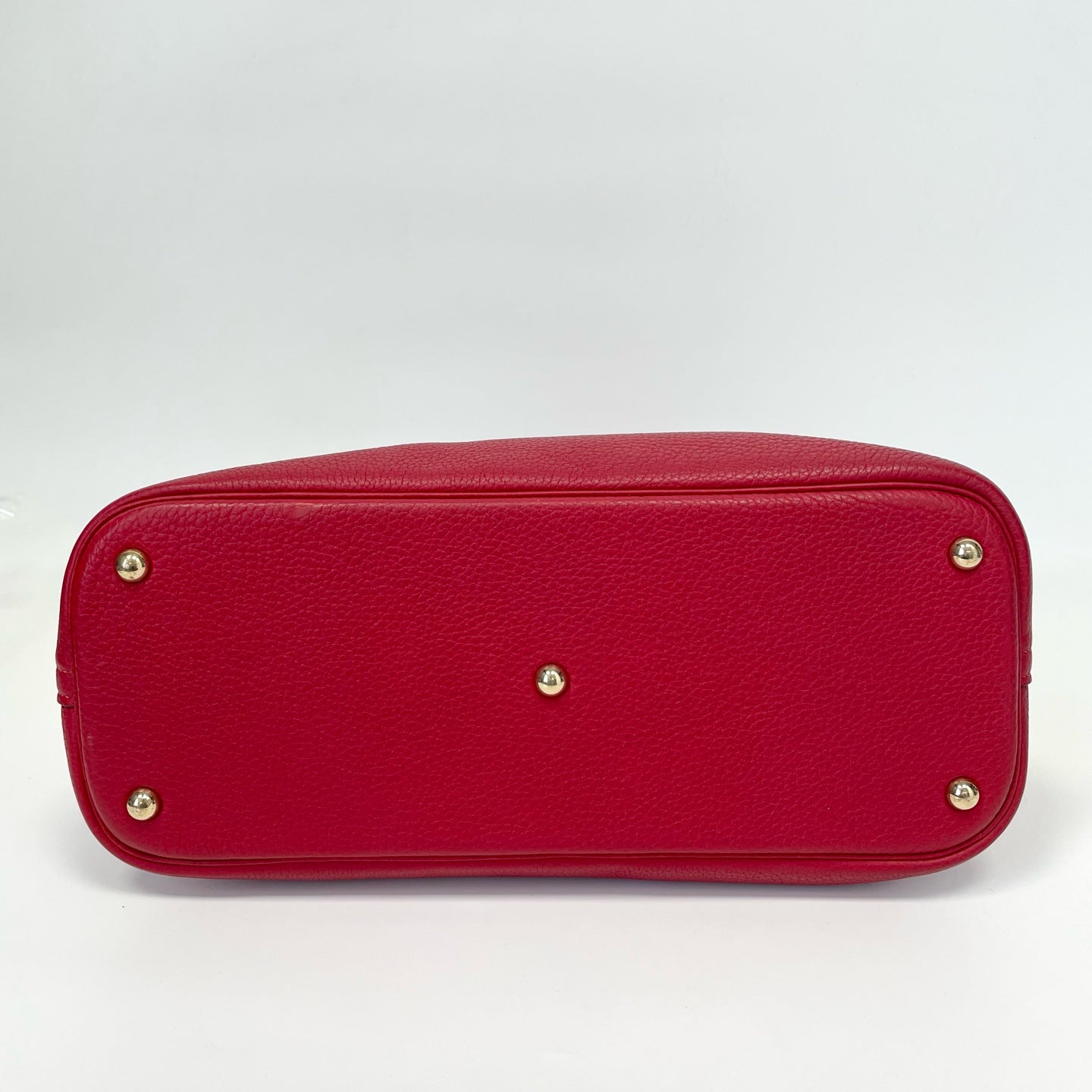 Pre-Owned Hermes Bowling Bag 35cm P Stamp Year2012 Red Togo Leather With Dust Bag N21972315