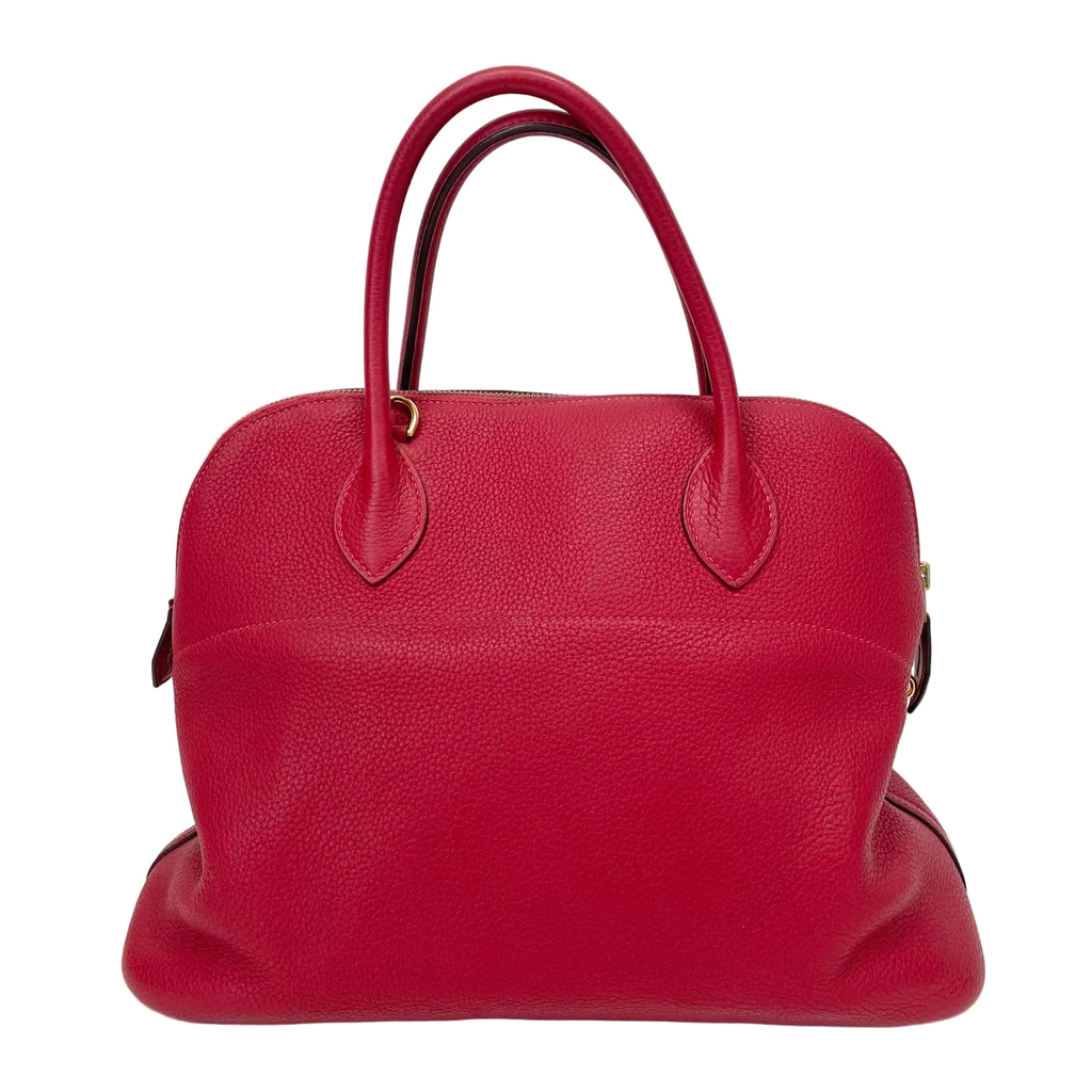 Pre-Owned Hermes Bowling Bag 35cm P Stamp Year2012 Red Togo Leather With Dust Bag N21972315