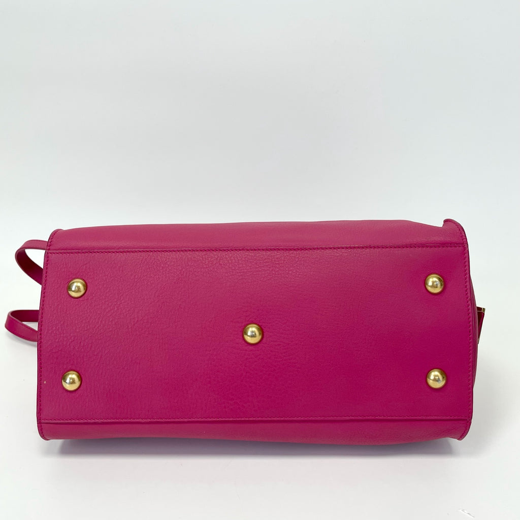 Pre-Owned YSL Rose Pink Cowhide Hand Shoulder Crossbody Bag Gold Hardware Base Length 30 N22107346