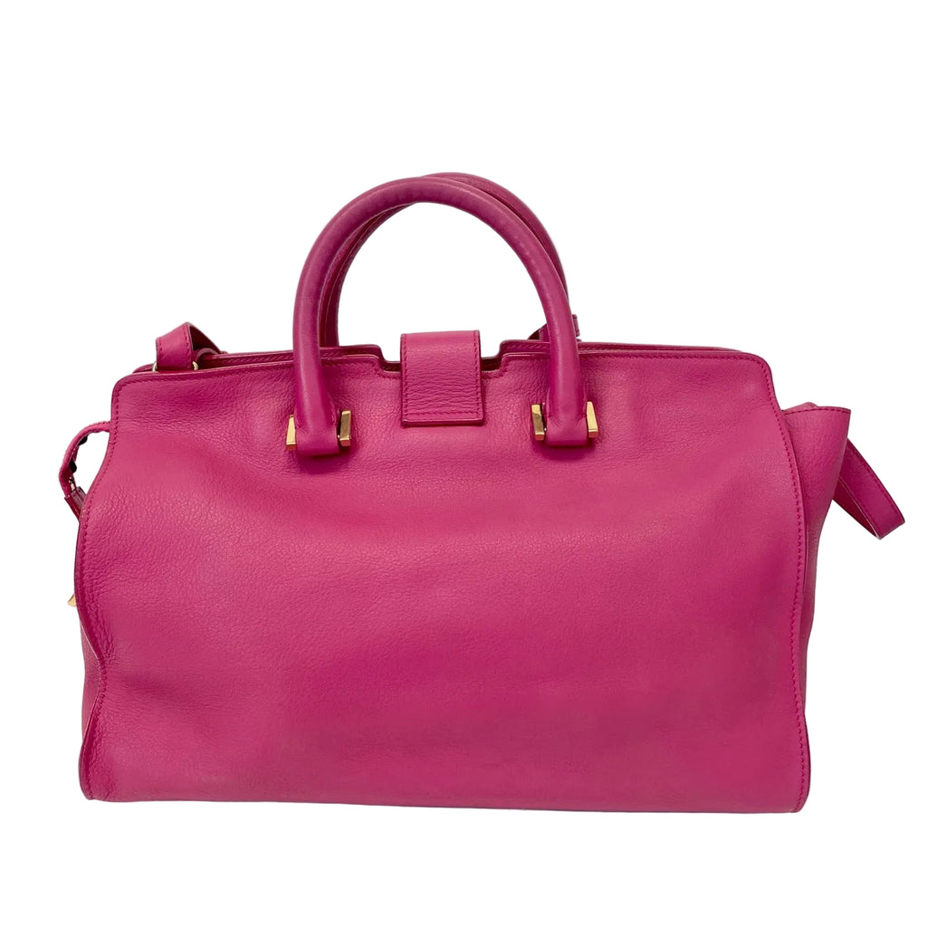 Pre-Owned YSL Rose Pink Cowhide Hand Shoulder Crossbody Bag Gold Hardware Base Length 30 N22107346