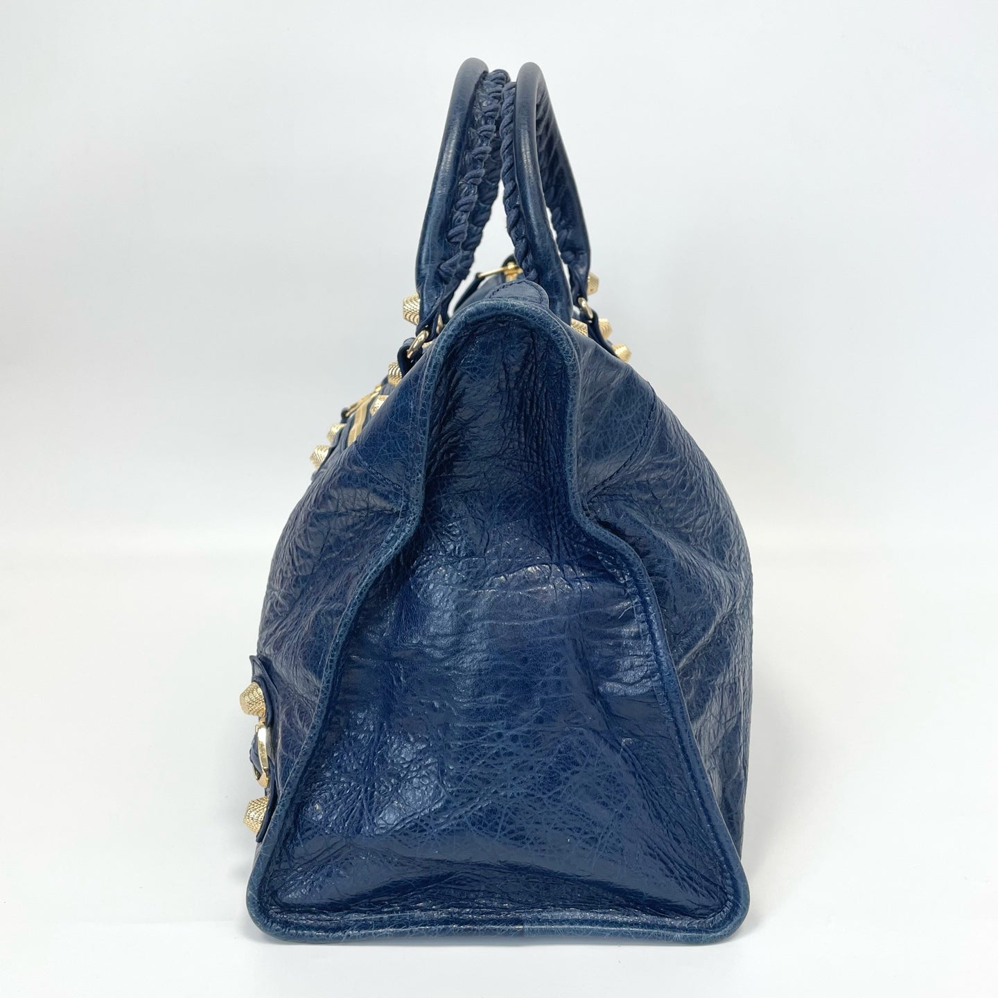 Pre-Owned Balenciaga Le City Motorcycle Bag Blue Gold Hardware Late Year2013 Base Length 46 N22032415