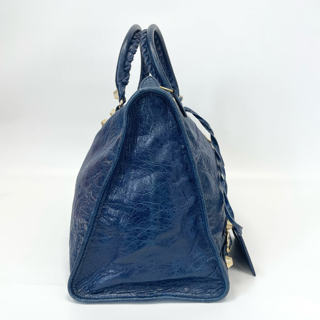 Pre-Owned Balenciaga Le City Motorcycle Bag Blue Gold Hardware Late Year2013 Base Length 46 N22032415