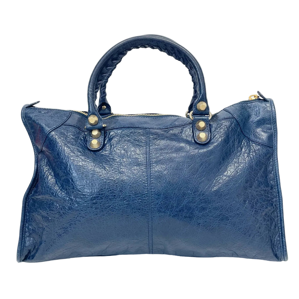 Pre-Owned Balenciaga Le City Motorcycle Bag Blue Gold Hardware Late Year2013 Base Length 46 N22032415