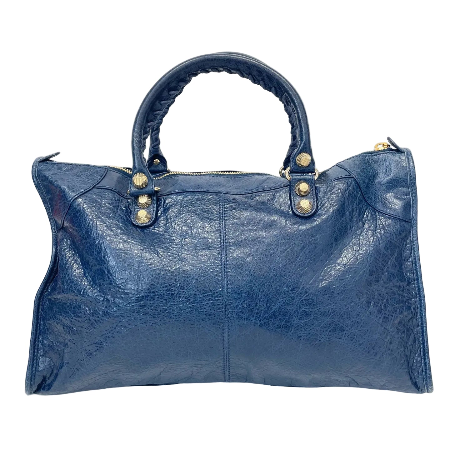 Pre-Owned Balenciaga Le City Motorcycle Bag Blue Gold Hardware Late Year2013 Base Length 46 N22032415