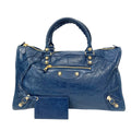 Pre-Owned Balenciaga Le City Motorcycle Bag Blue Gold Hardware Late Year2013 Base Length 46 N22032415