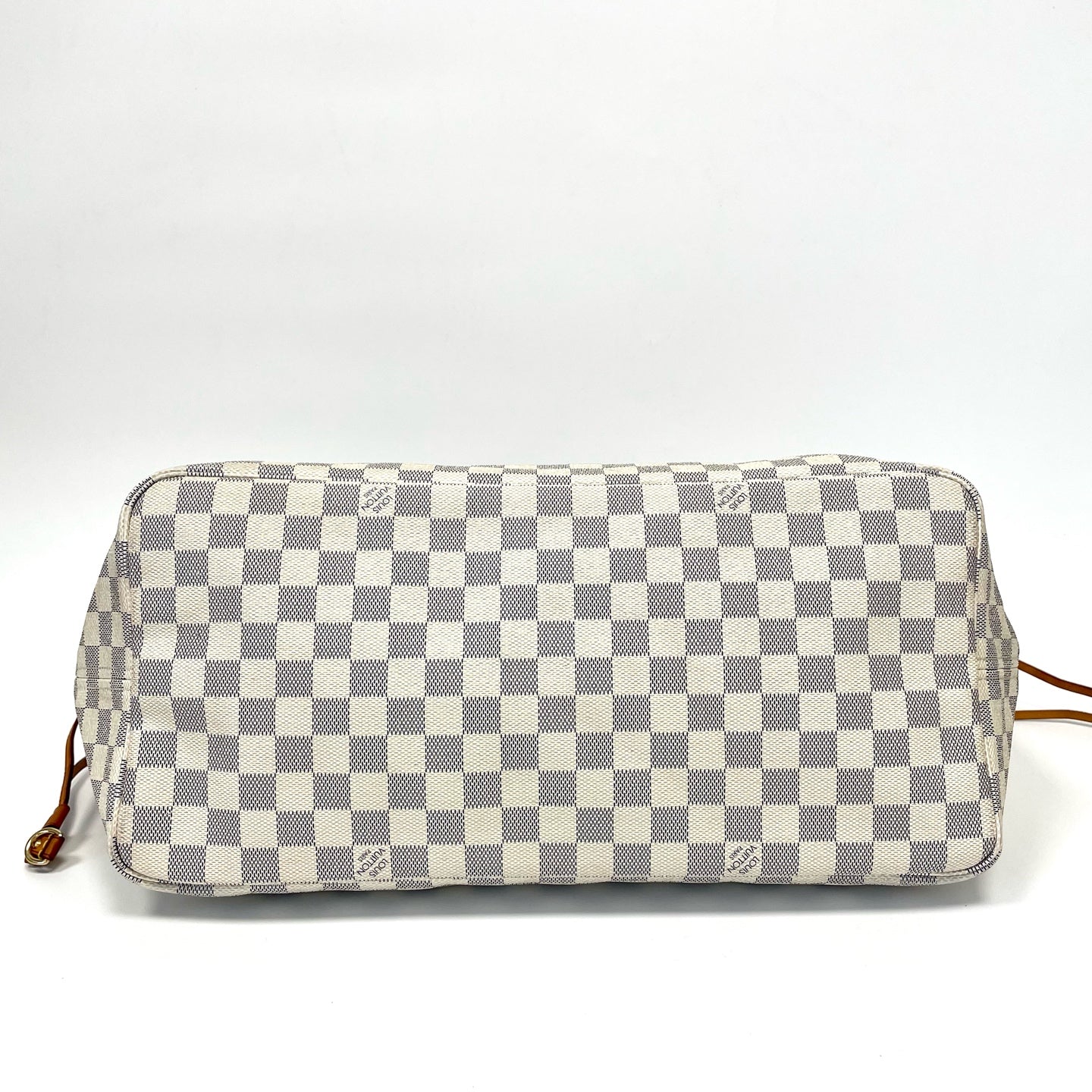 Pre-Owned Louis Vuitton Neverfull Damier Azur Tote Bag Base Length 39 Cowhide Leather N22060964