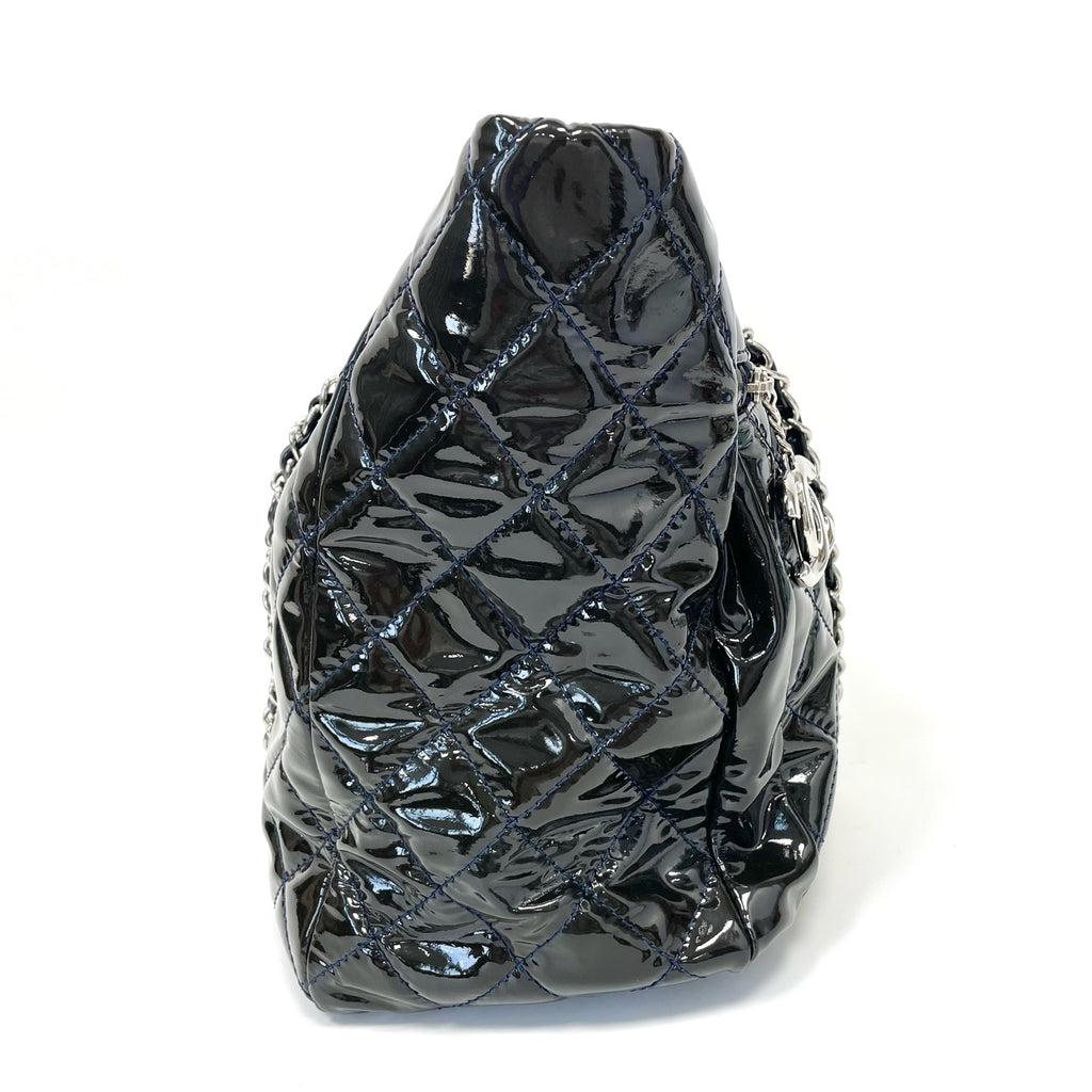 Pre-Owned Chanel Quilted Patent Leather Tote Bag 13 Series Year2011 Base Length 34 N22061185