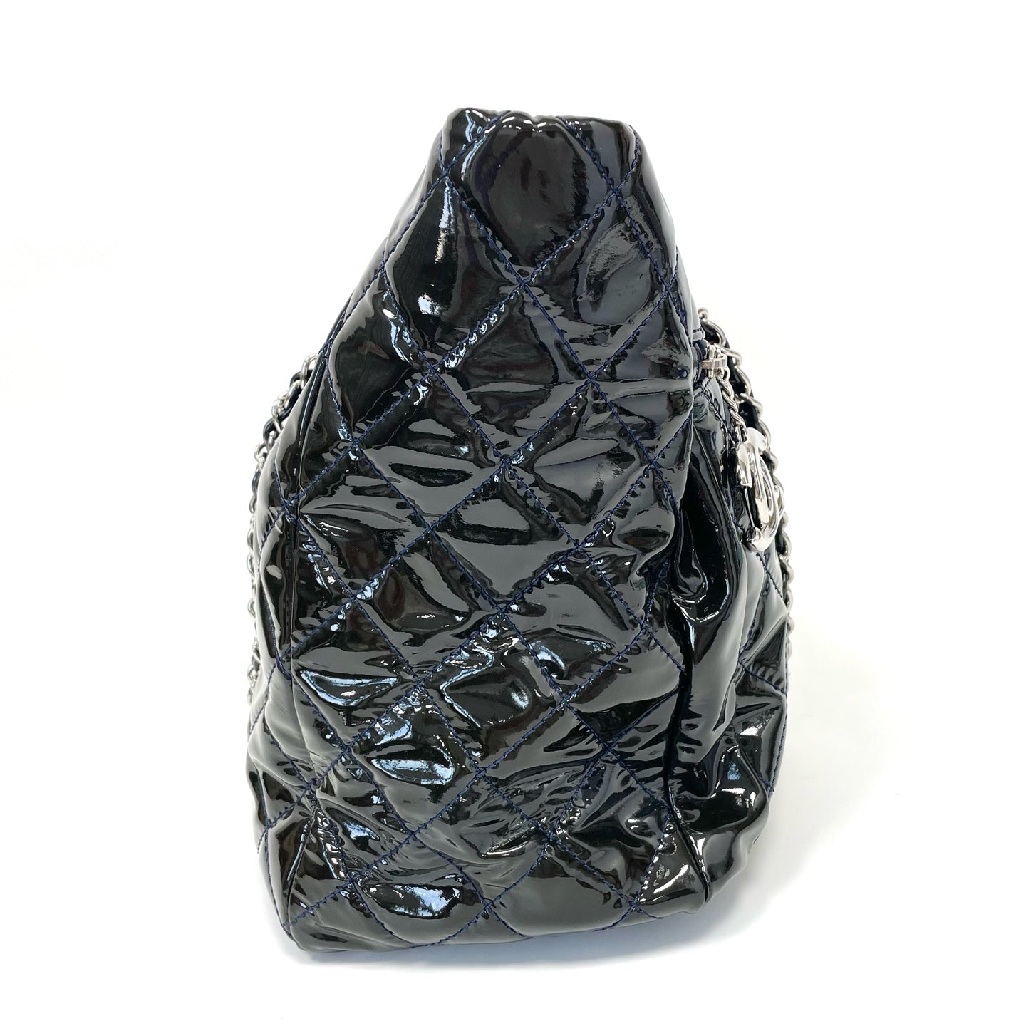 Pre-Owned Chanel Quilted Patent Leather Tote Bag 13 Series Year2011 Base Length 34 N22061185