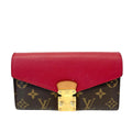 Pre-Owned Louis Vuitton Pallas Monogram Canvas Grain Cowhide Cherry Red Base Length 19 N22060554