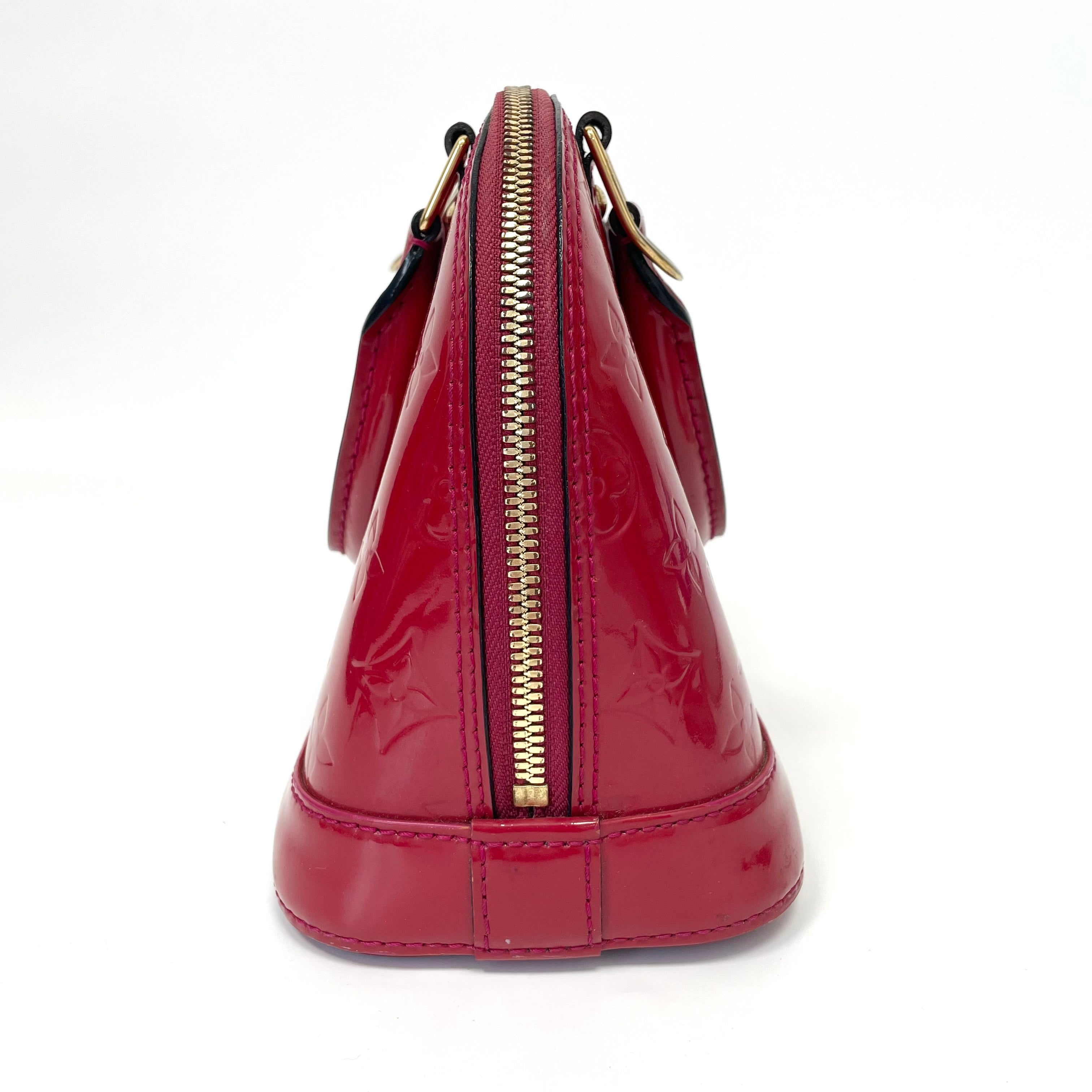 Pre-Owned Louis Vuitton Alma Bag Cherry Red Base Length 23.5 Year2013 N22060454