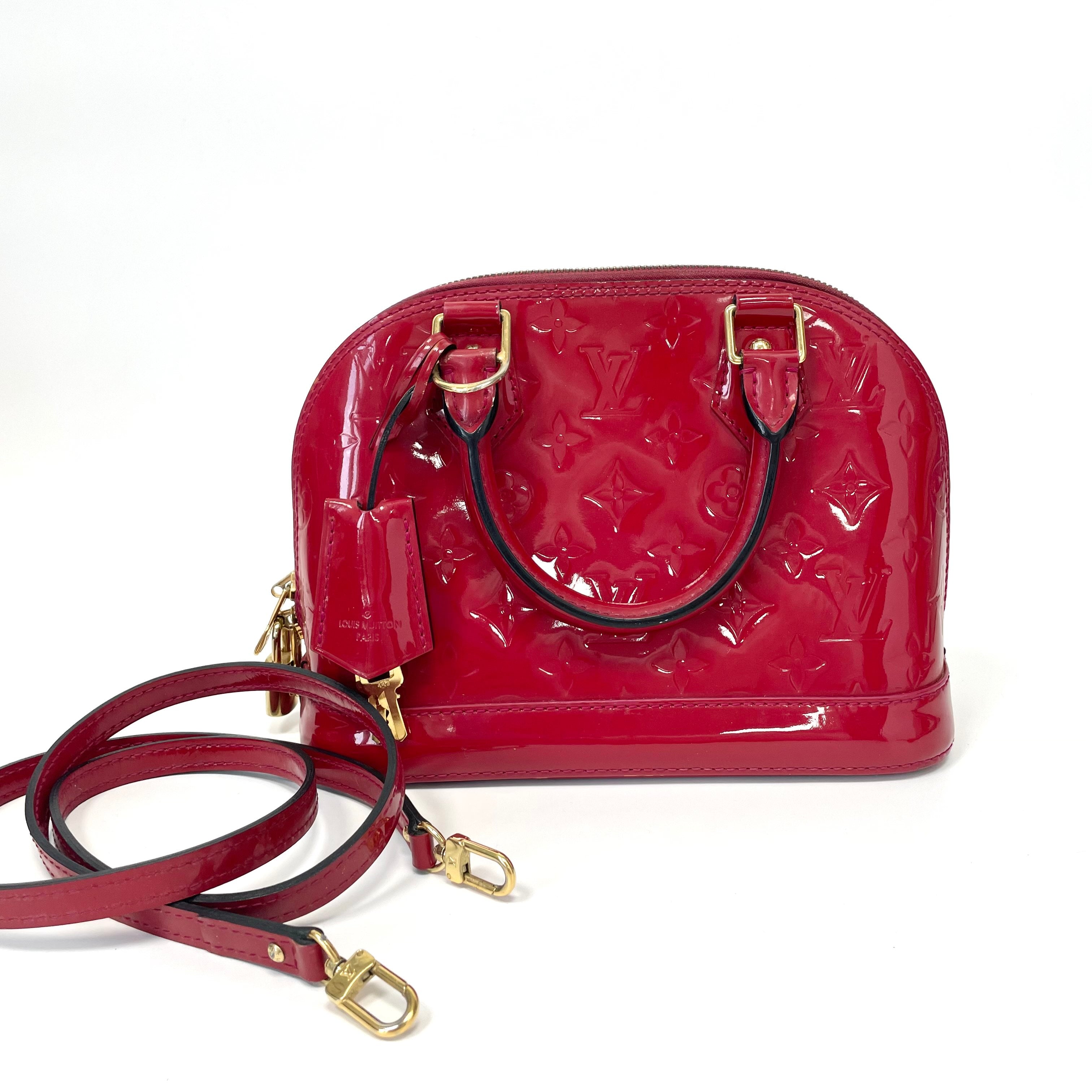 Pre-Owned Louis Vuitton Alma Bag Cherry Red Base Length 23.5 Year2013 N22060454