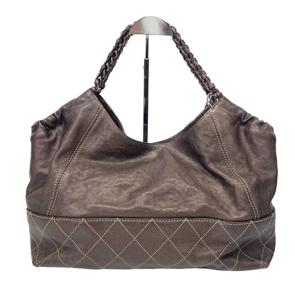 Pre-Owned Chanel Vintage Chocolate Large Tote 11 Series Year2008 N21917188