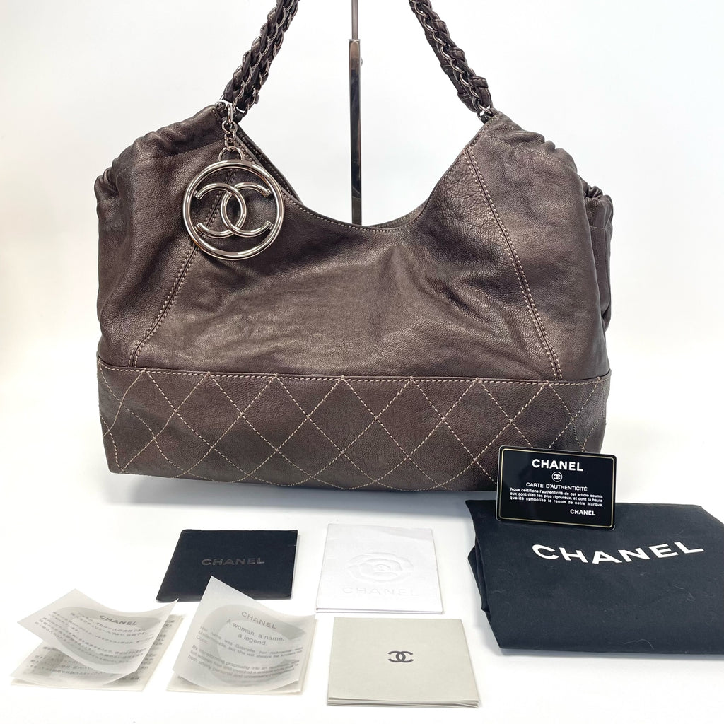 Pre-Owned Chanel Vintage Chocolate Large Tote 11 Series Year2008 N21917188