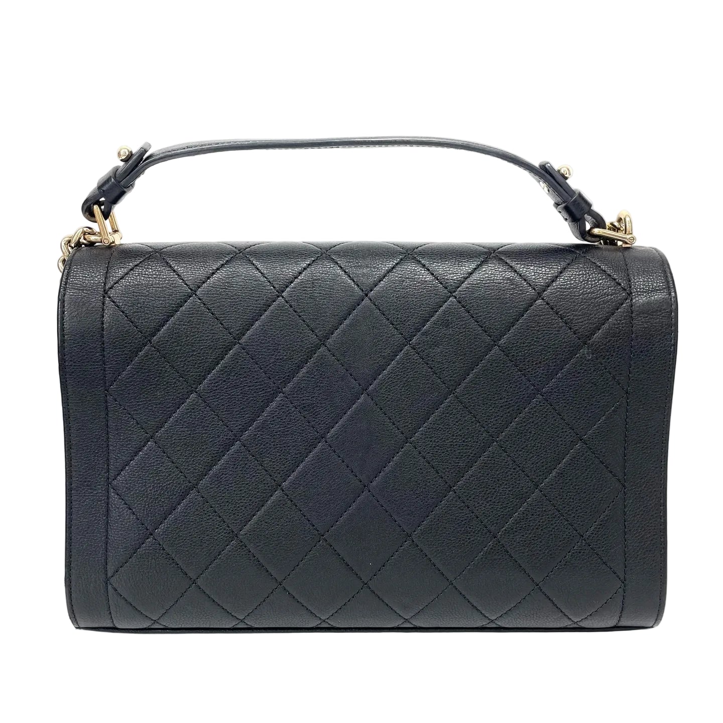 Pre-Owned Chanel Black 17C Messenger Bag Lambskin Year2017 N21920283