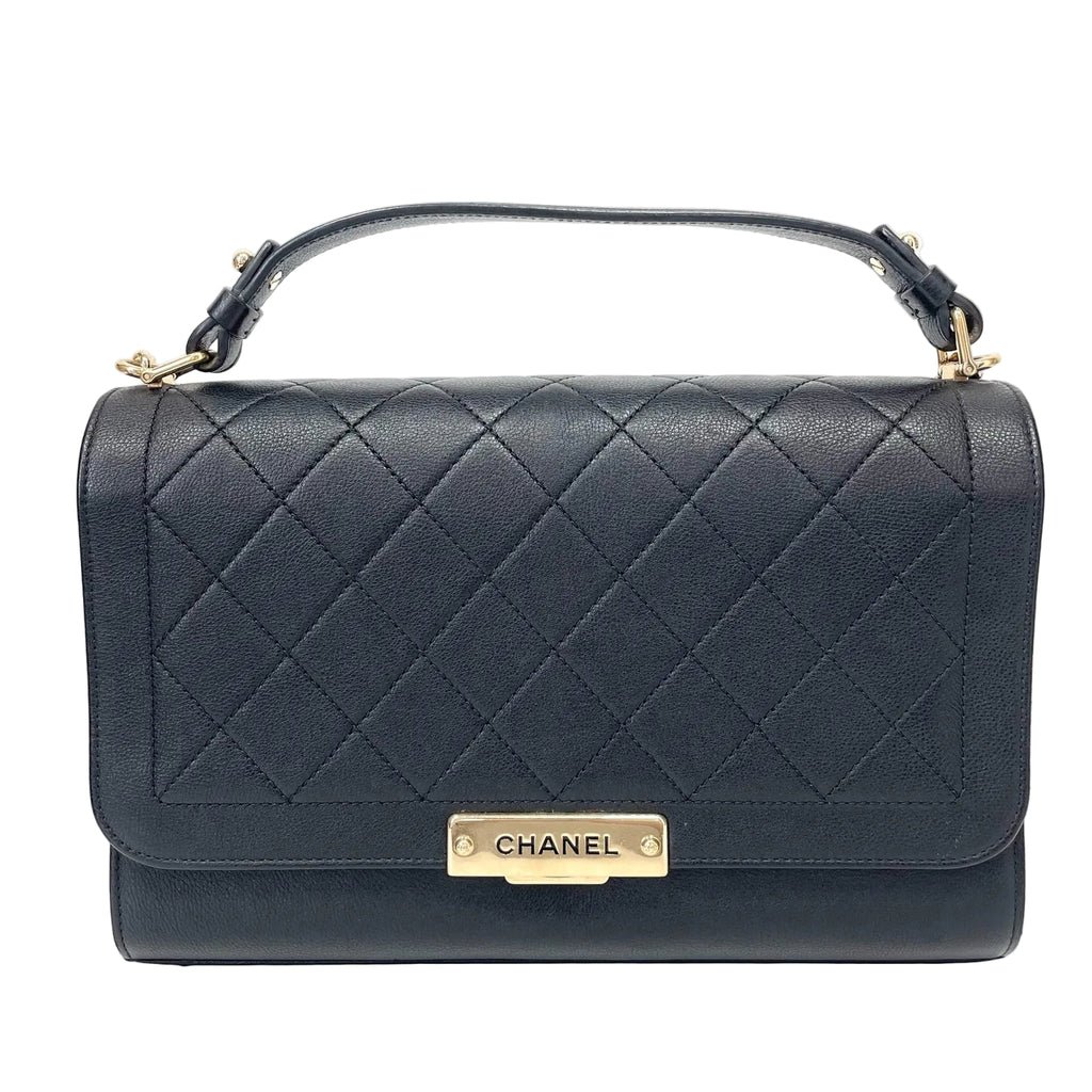 Pre-Owned Chanel Black 17C Messenger Bag Lambskin Year2017 N21920283