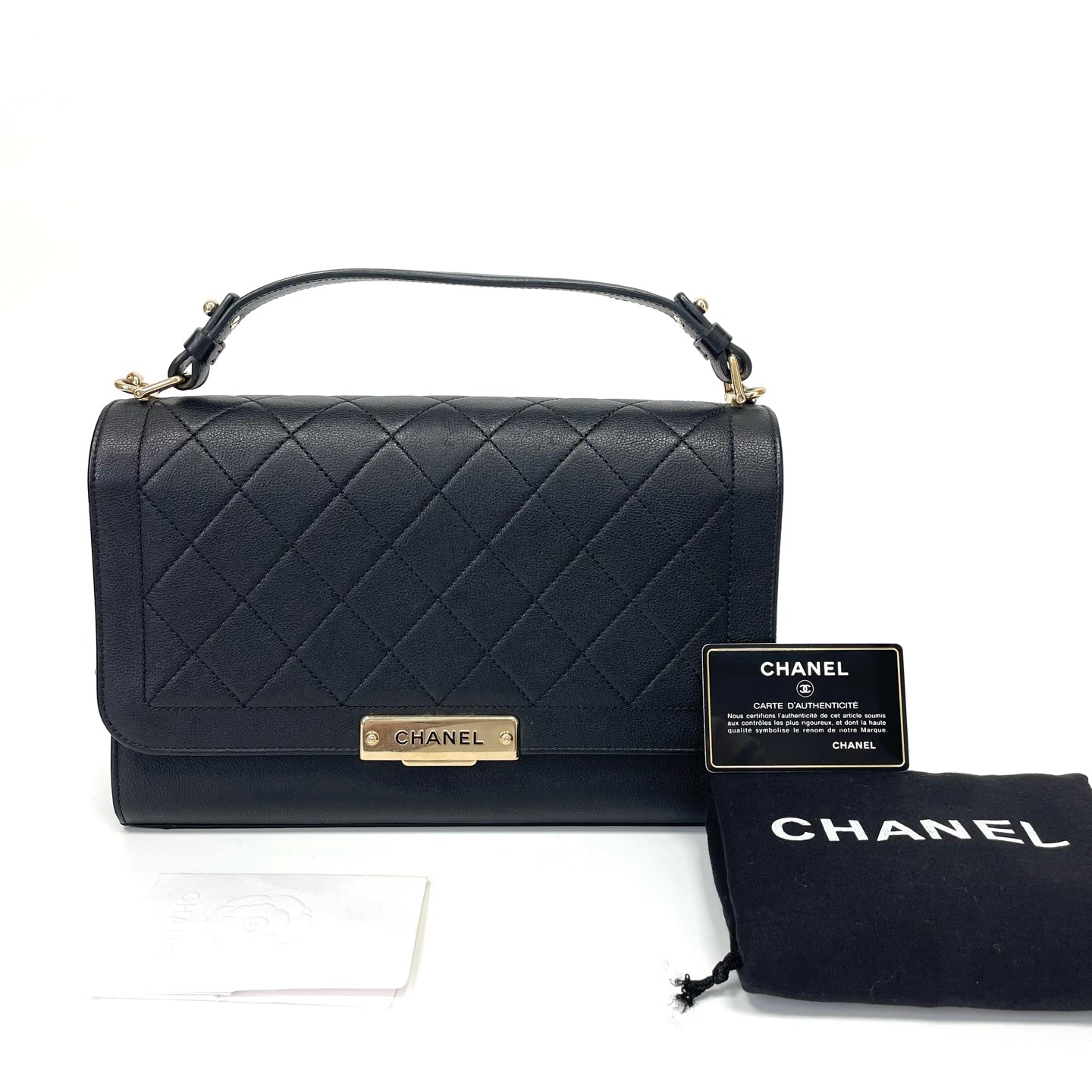 Pre-Owned Chanel Black 17C Messenger Bag Lambskin Year2017 N21920283