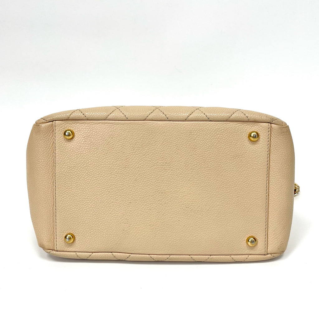 Pre-Owned Chanel PST Milk Tea Handbag Grained Cowhide Base Length 25 Year2011 N21971463