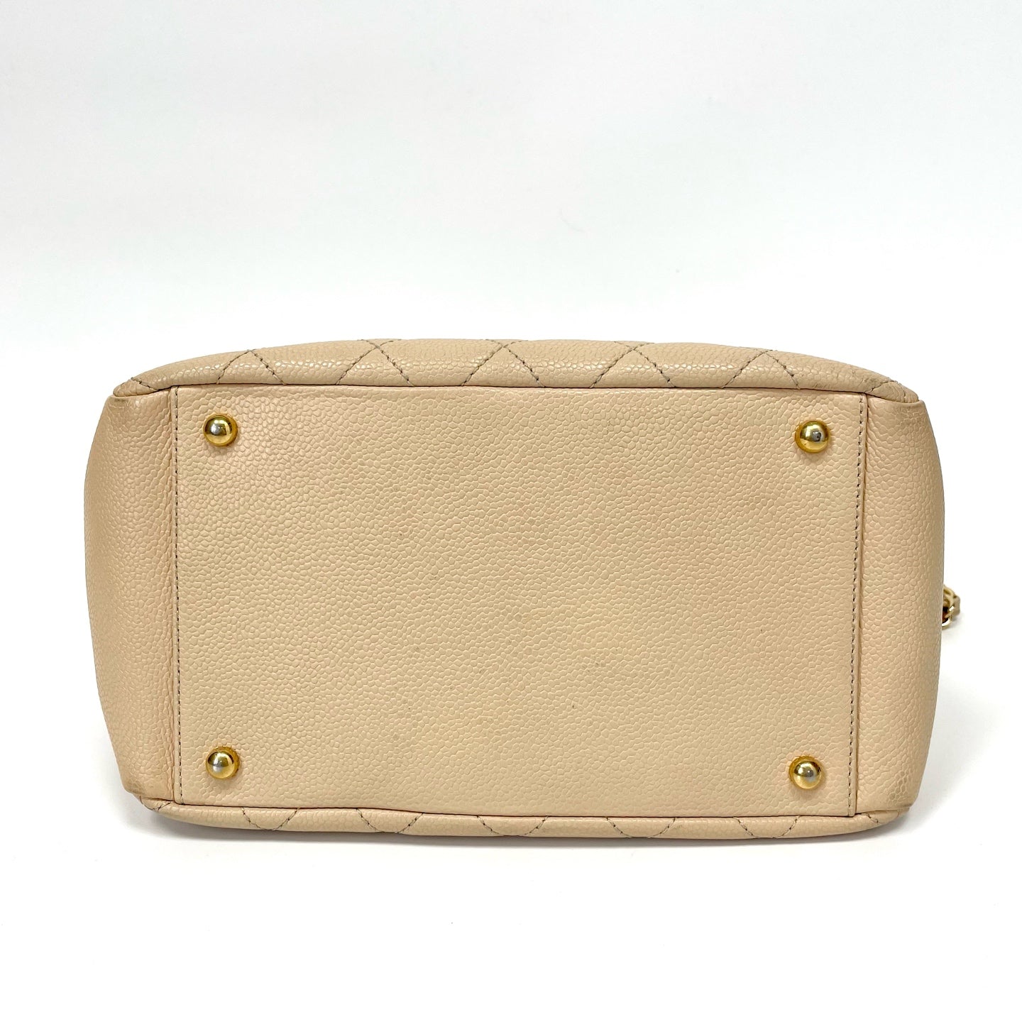 Pre-Owned Chanel PST Milk Tea Handbag Grained Cowhide Base Length 25 Year2011 N21971463
