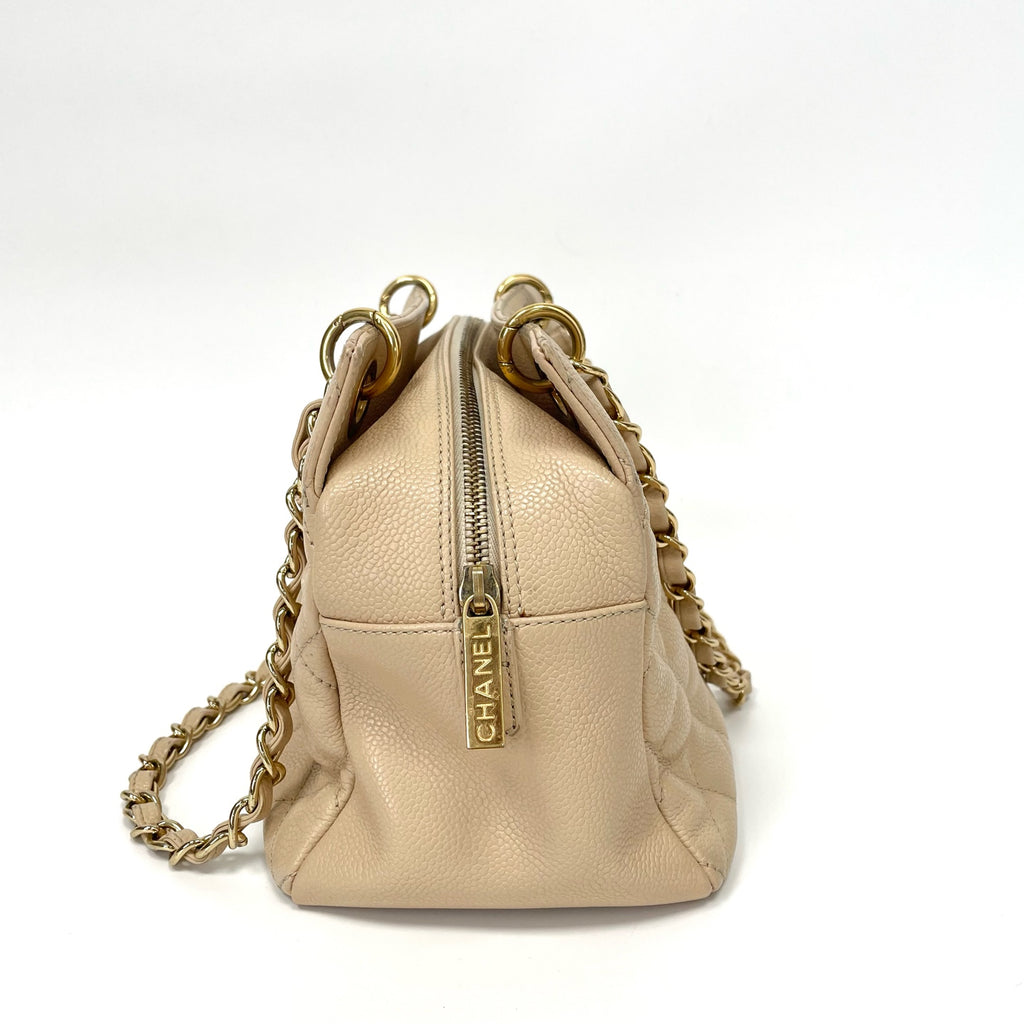 Pre-Owned Chanel PST Milk Tea Handbag Grained Cowhide Base Length 25 Year2011 N21971463