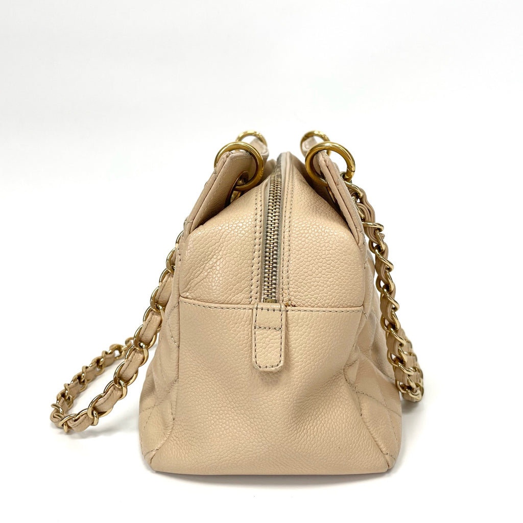 Pre-Owned Chanel PST Milk Tea Handbag Grained Cowhide Base Length 25 Year2011 N21971463
