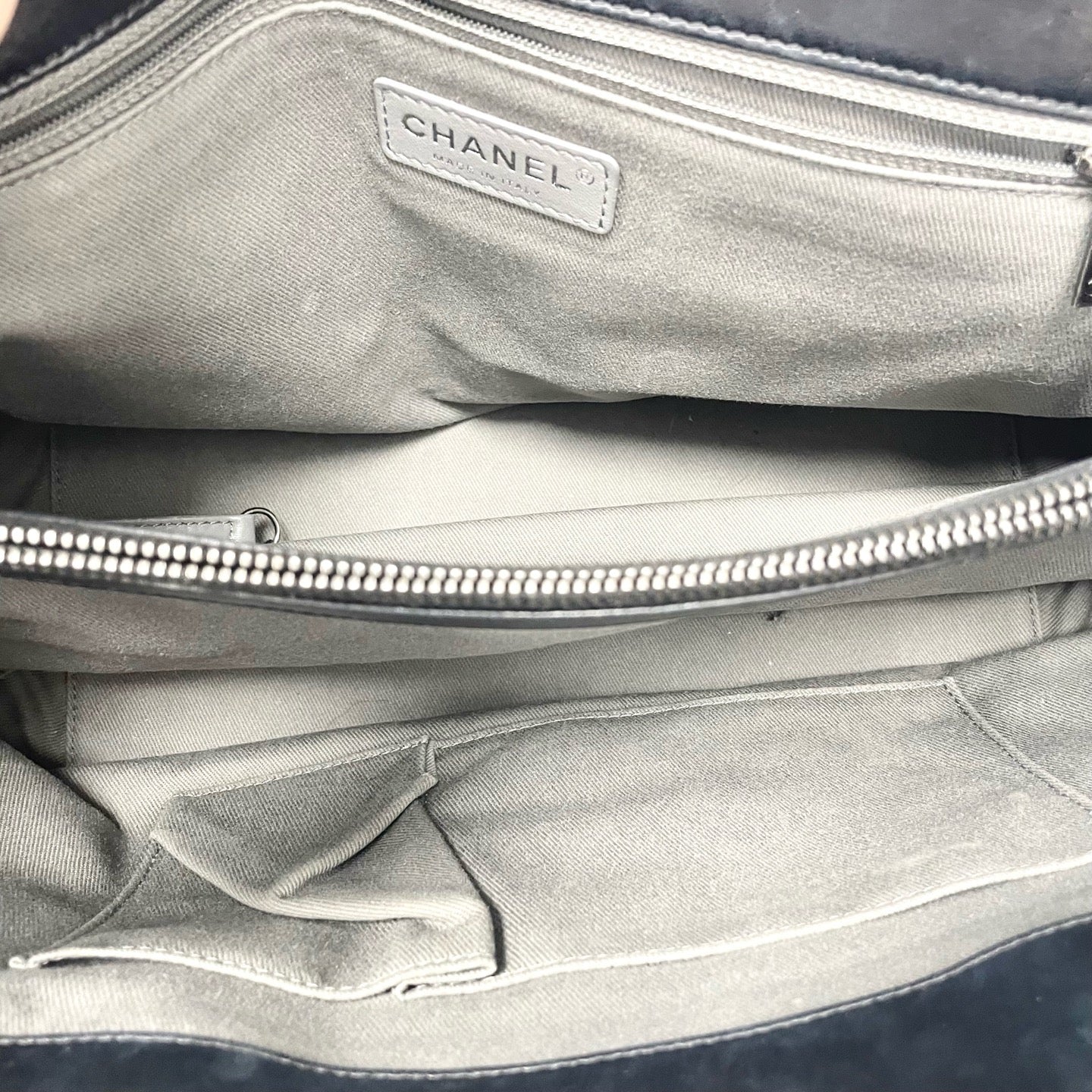 Pre-Owned Chanel Cowhide Leboy Airport Bag Black Silver Hardware Base Length 35 Year2012 N21978890