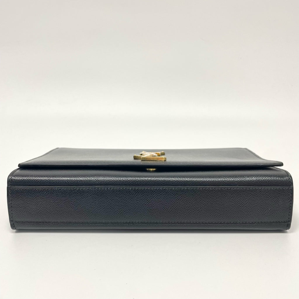 Pre-Owned YSL Kate Medium Black Gold Caviar Cowhide Base Length 24 N21978947
