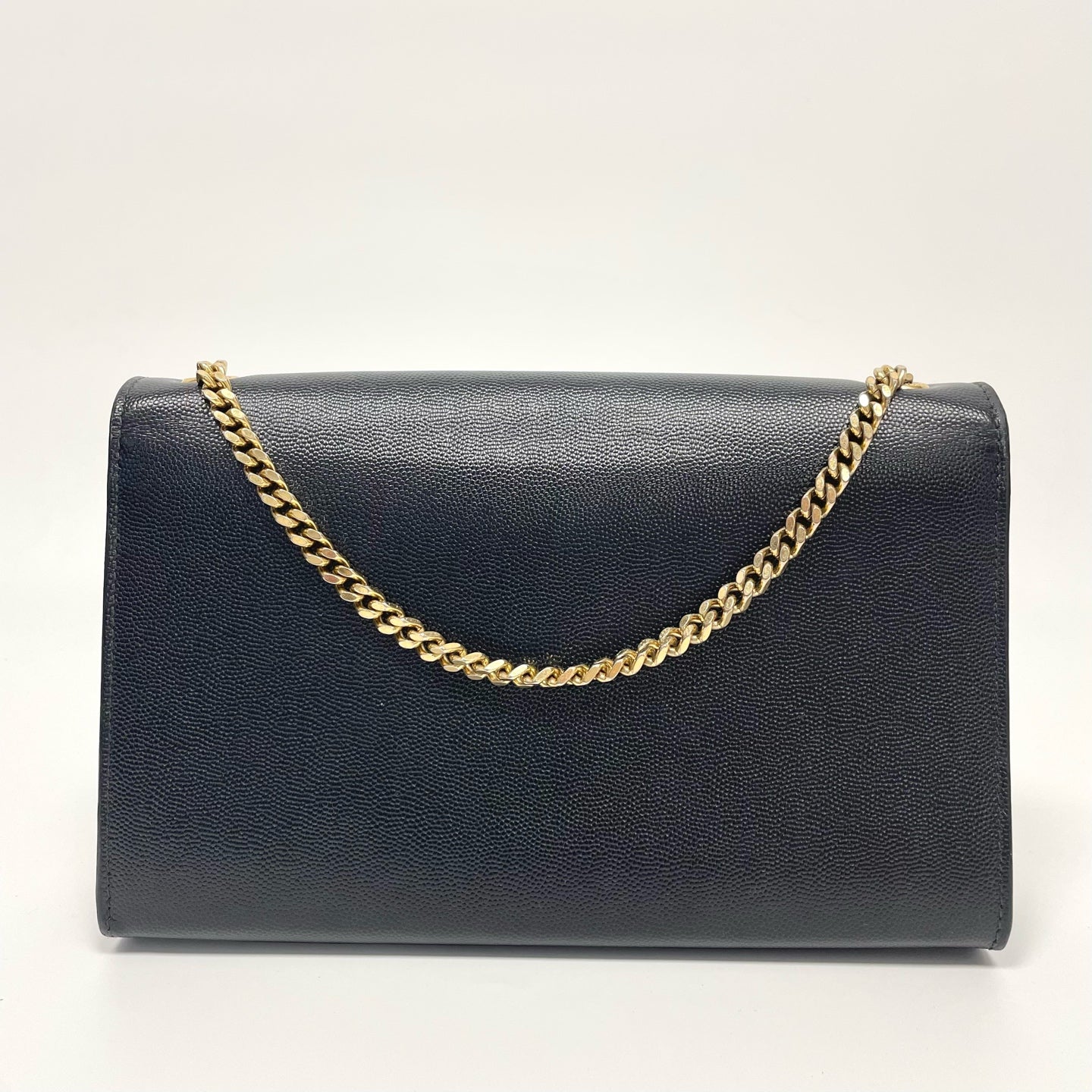 Pre-Owned YSL Kate Medium Black Gold Caviar Cowhide Base Length 24 N21978947