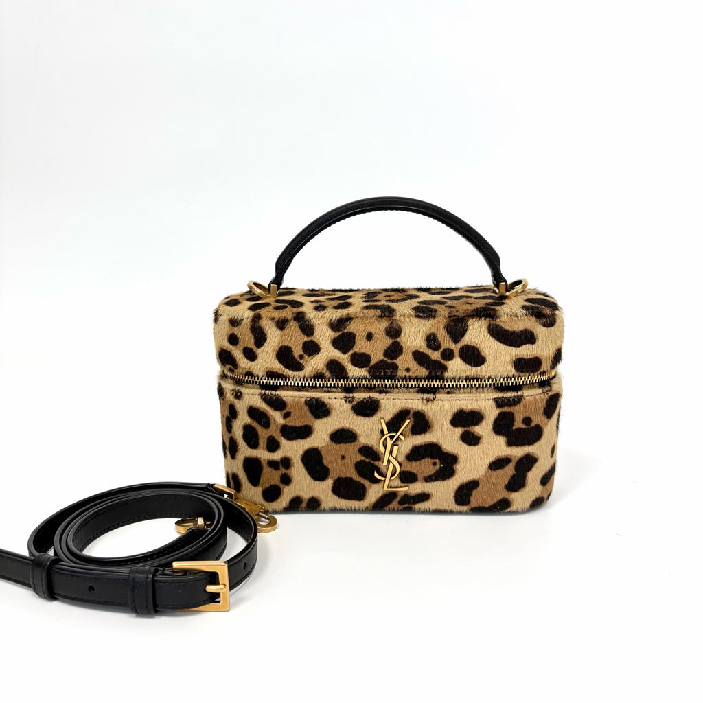Pre-Owned YSL Gaby Vanity Bag Leopard Print Pony Hair Year2025 Base Length 18 N22411602