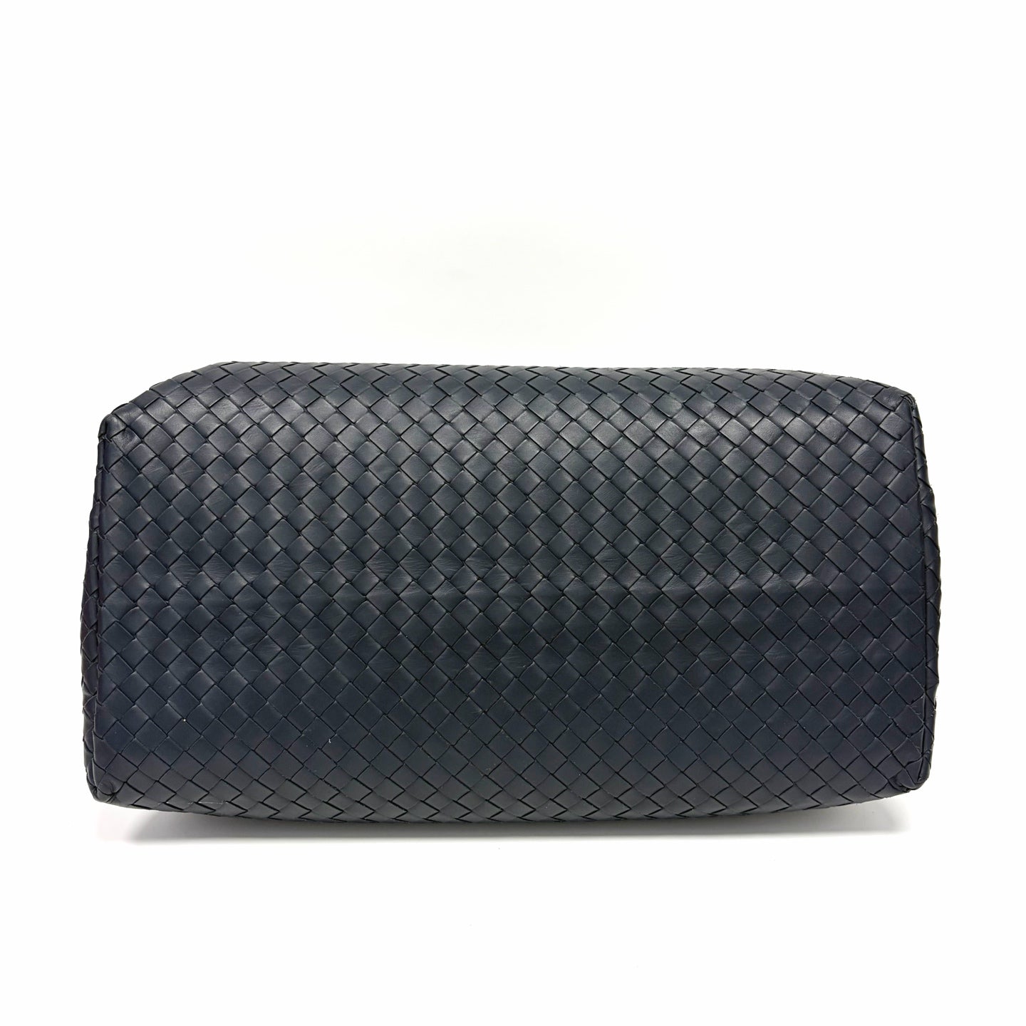 Pre-Owned Bottega Veneta Large Roma Woven Tote Bag Deep Navy Blue Year2015 Base Length 38 N22424026