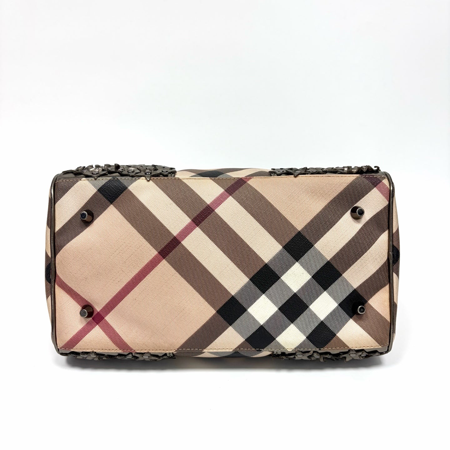 Pre-Owned Burberry Classic Check Boston Bag Base Length 28 Year2009 N22423688