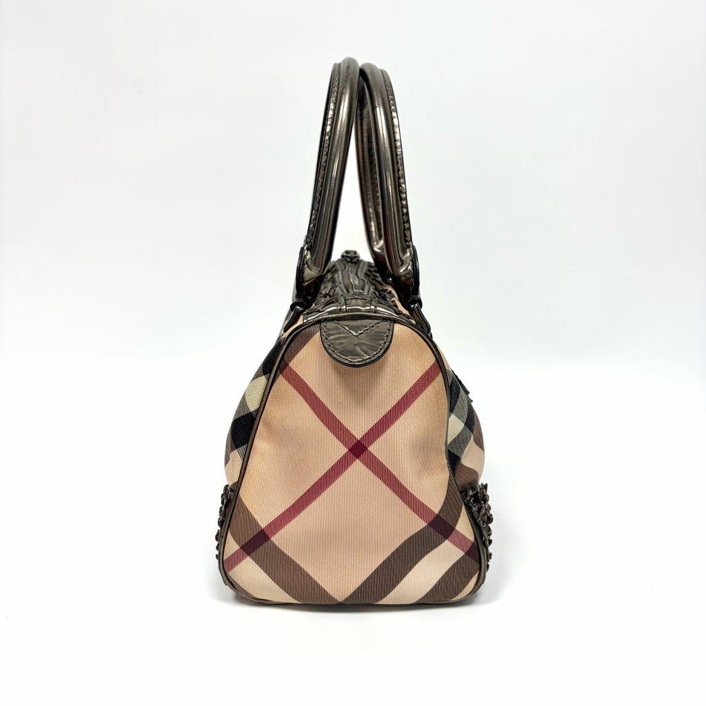 Pre-Owned Burberry Classic Check Boston Bag Base Length 28 Year2009 N22423688