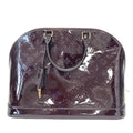Pre-Owned Louis Vuitton Alma Monogram Vernis Deep Cherry Red Shell Bag Base Length 38 Year2010 N22419828