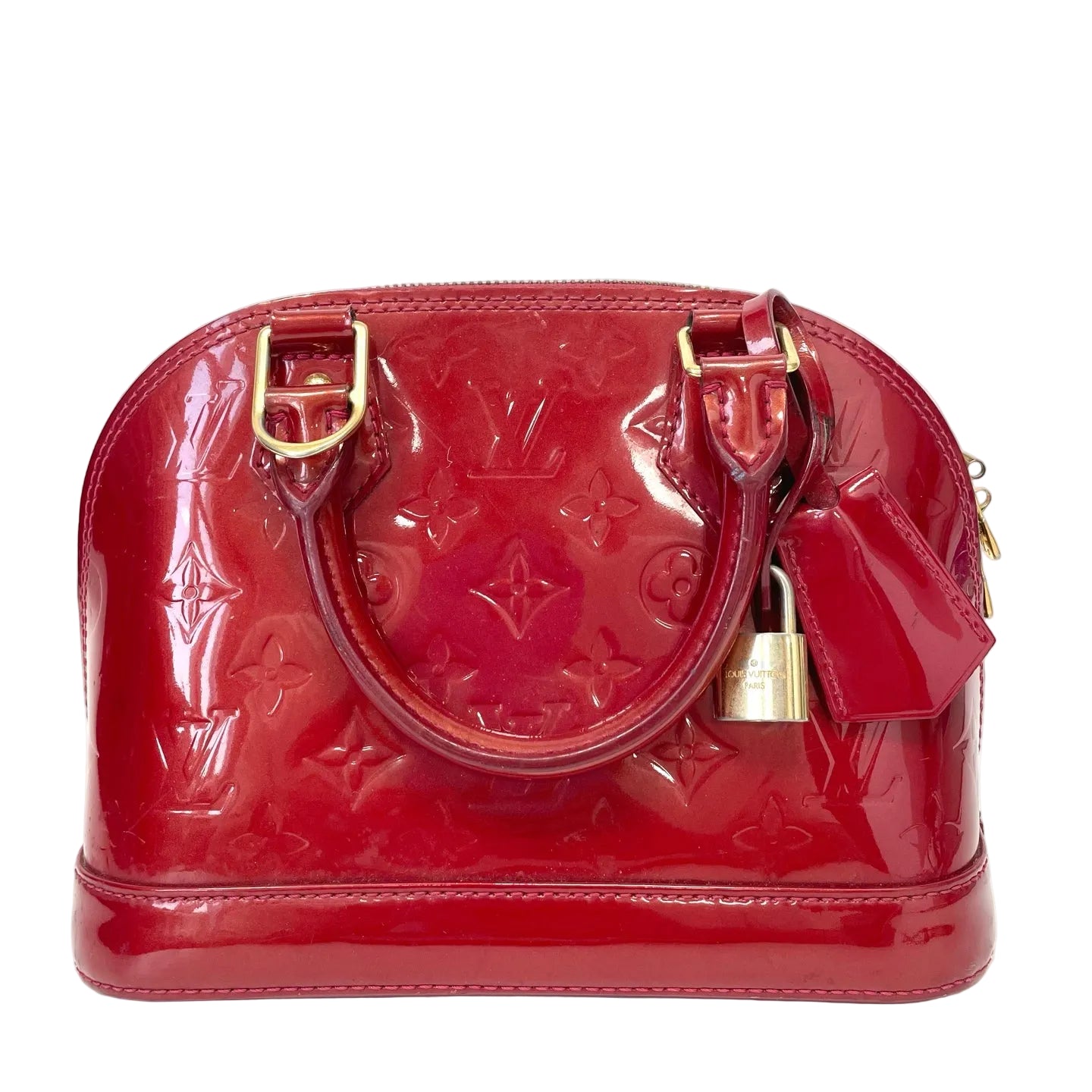 Pre-Owned Louis Vuitton Shell Bag Cherry Red Base Length 23.5 Year2013 N22419903
