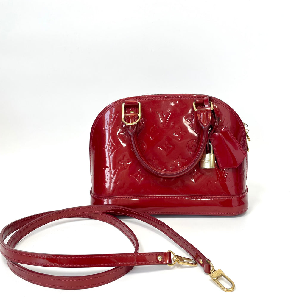 Pre-Owned Louis Vuitton Shell Bag Cherry Red Base Length 23.5 Year2013 N22419903